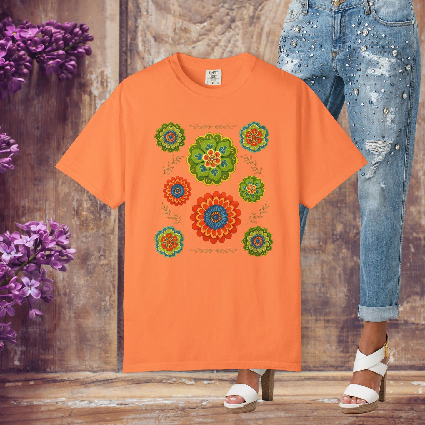 Boho Floral Mandala T-Shirt