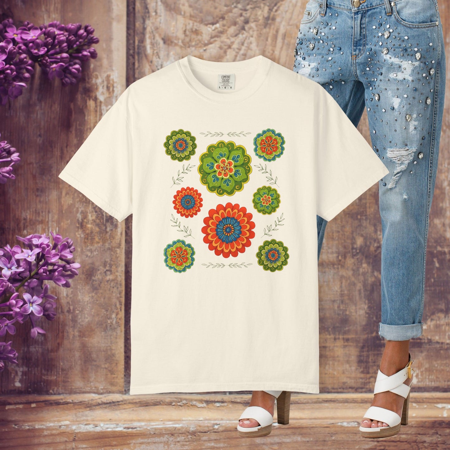 Boho Floral Mandala T-Shirt