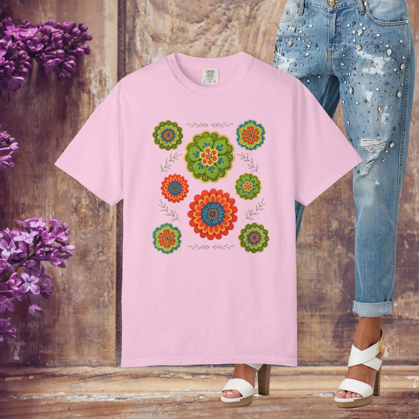 Boho Floral Mandala T-Shirt