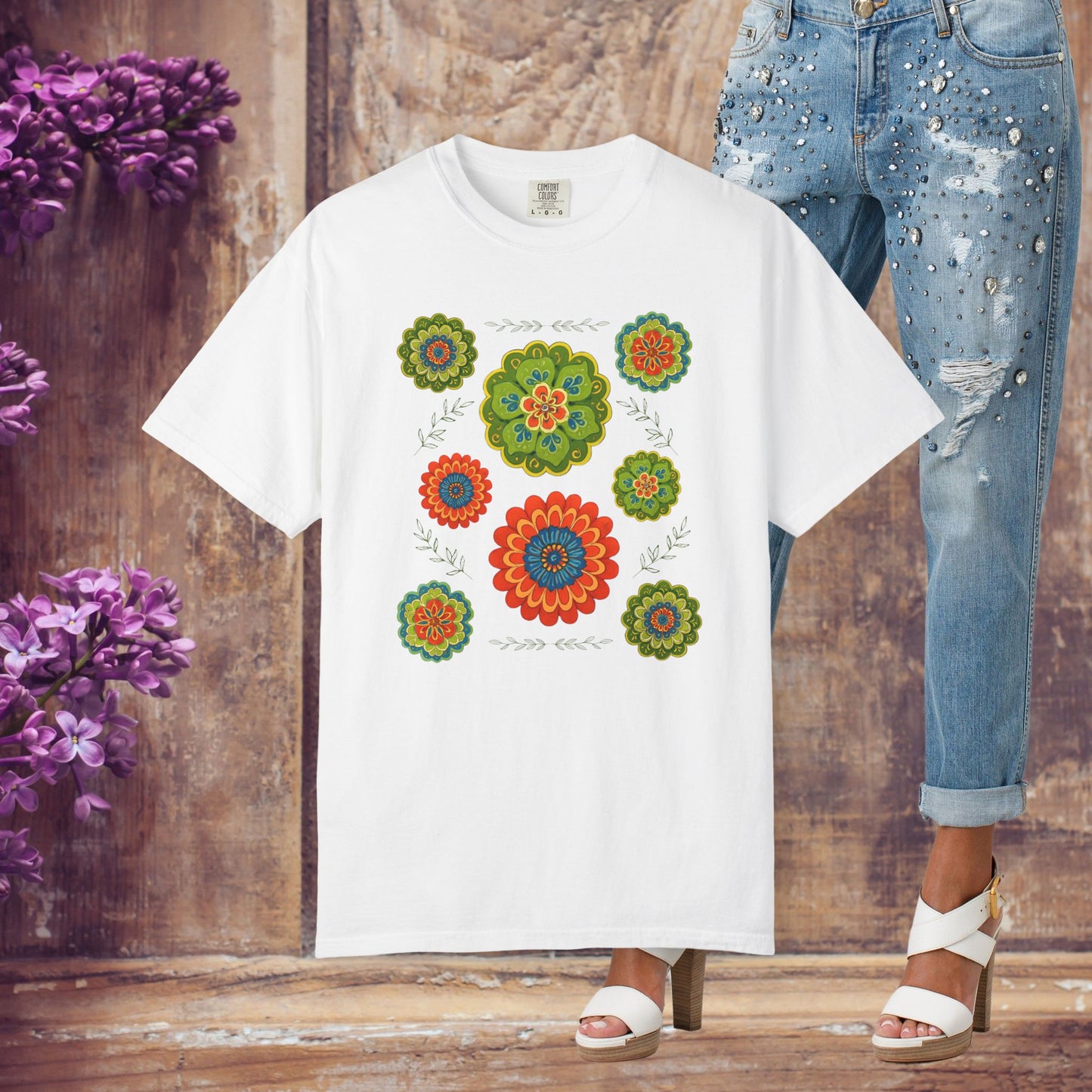 Boho Floral Mandala T-Shirt