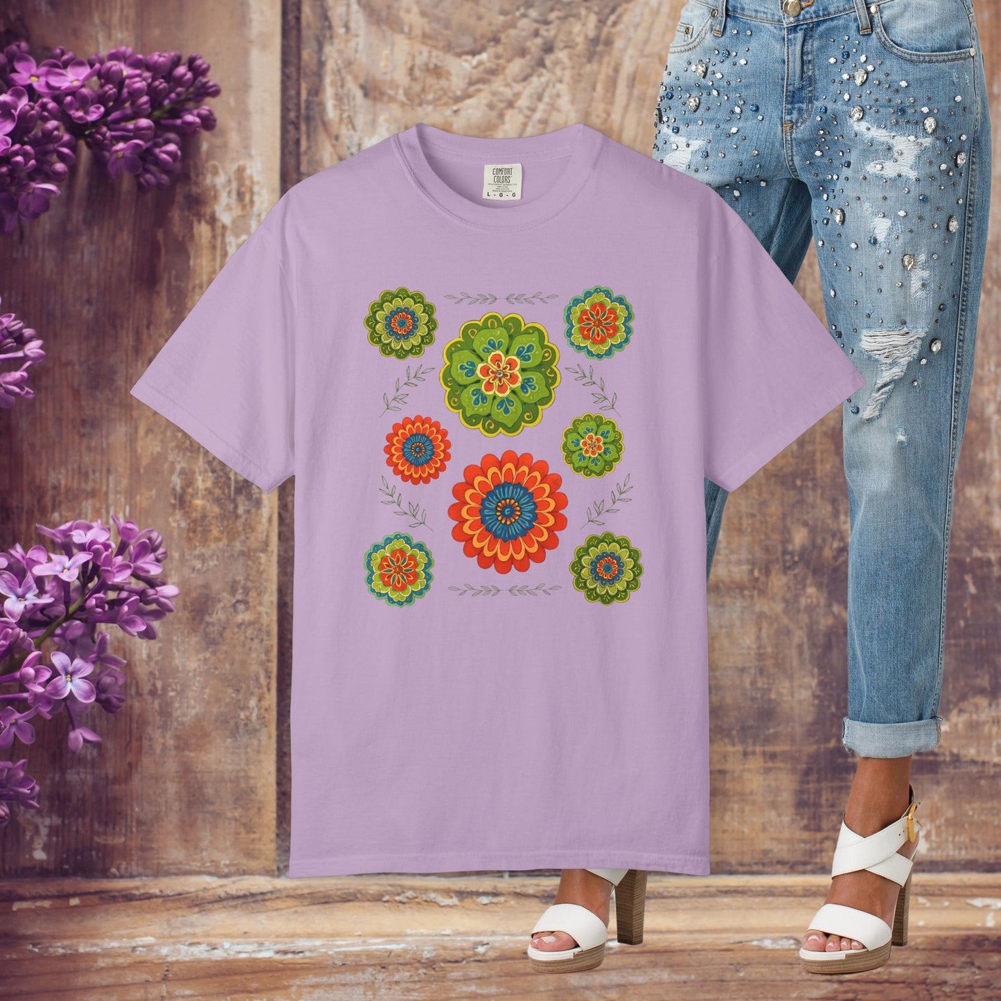 Boho Floral Mandala T-Shirt