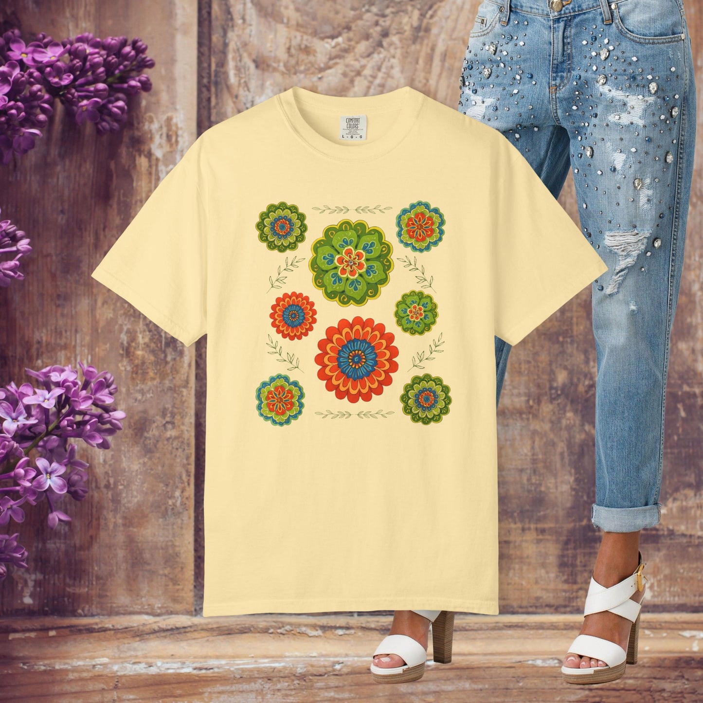 Boho Floral Mandala T-Shirt