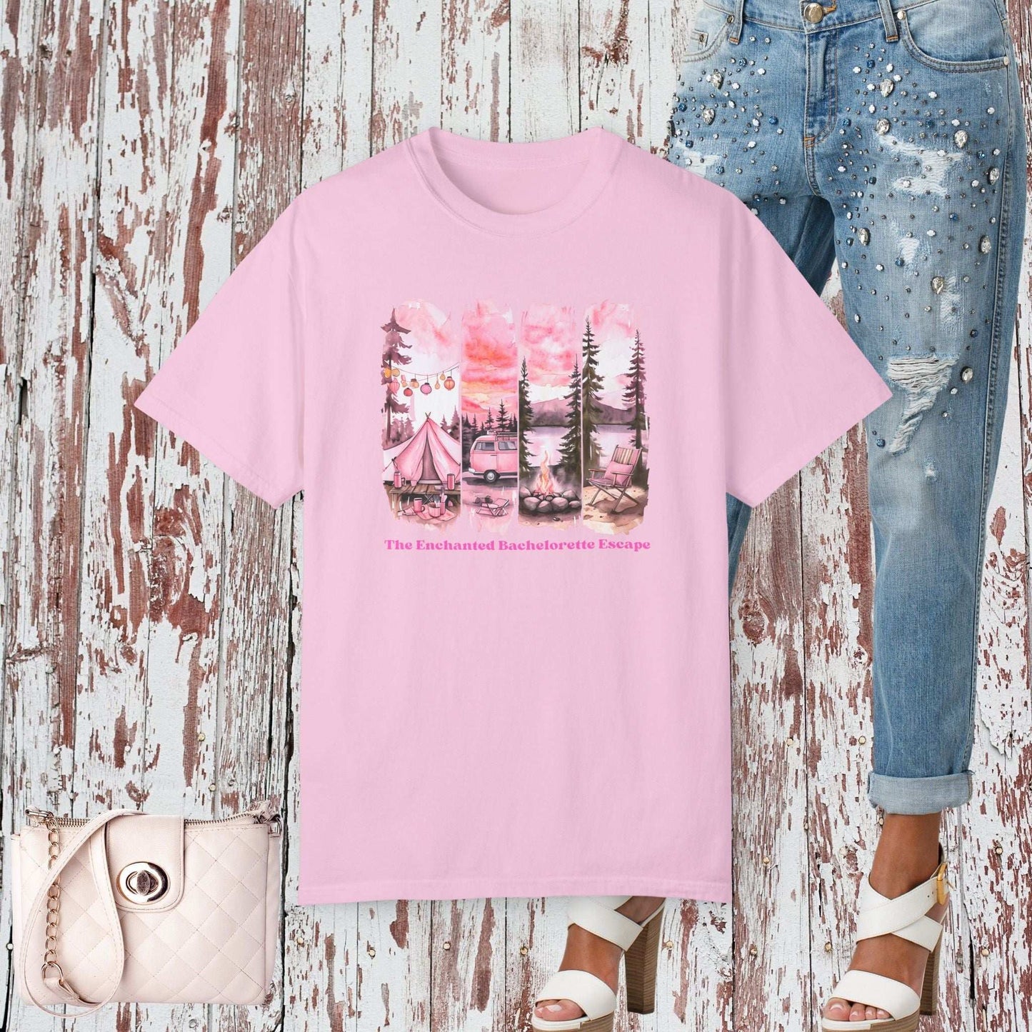 Enchanted Bachelorette Camping T-shirt - Blossom / S - T-Shirt