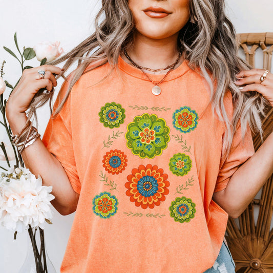 Boho Floral Mandala T-Shirt
