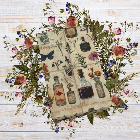 Cottagecore Witch Floral Gift Wrap