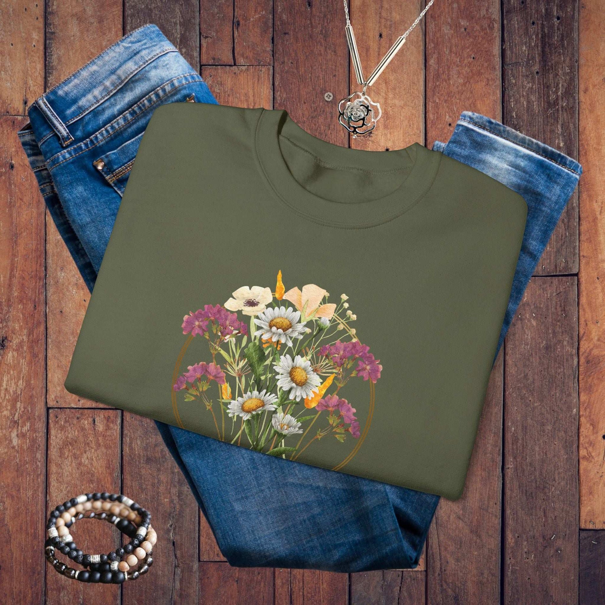 Boho Wildflower Sweatshirt - Fairy Dust Tee Shop