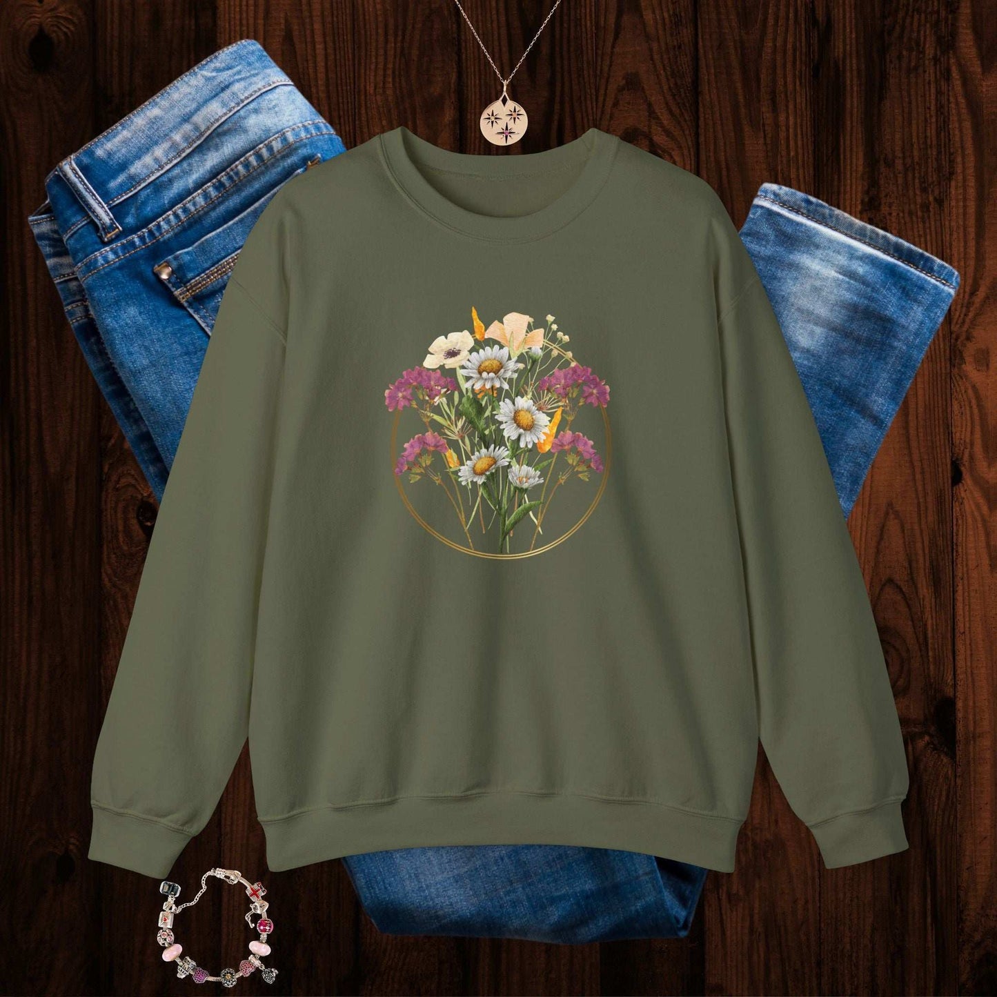 Boho Wildflower Sweatshirt - Fairy Dust Tee Shop