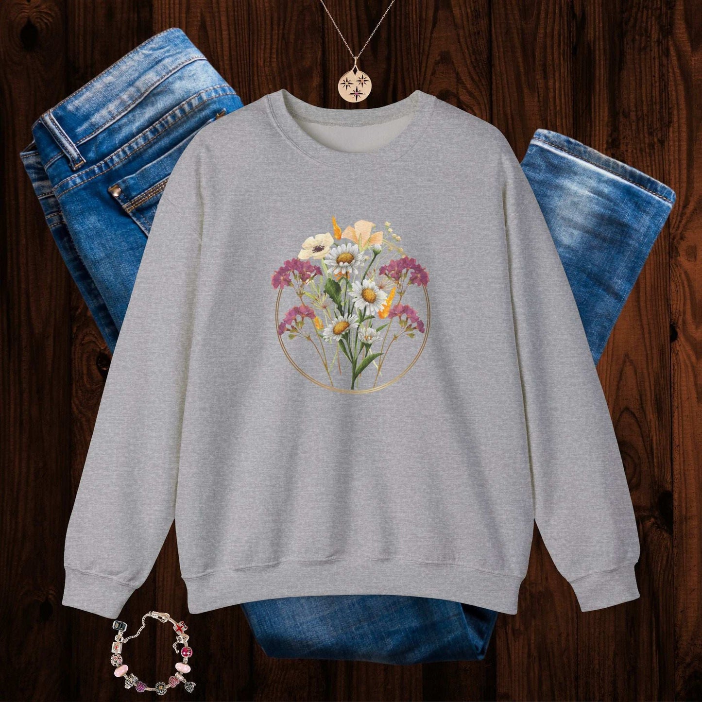 Boho Wildflower Sweatshirt - Fairy Dust Tee Shop