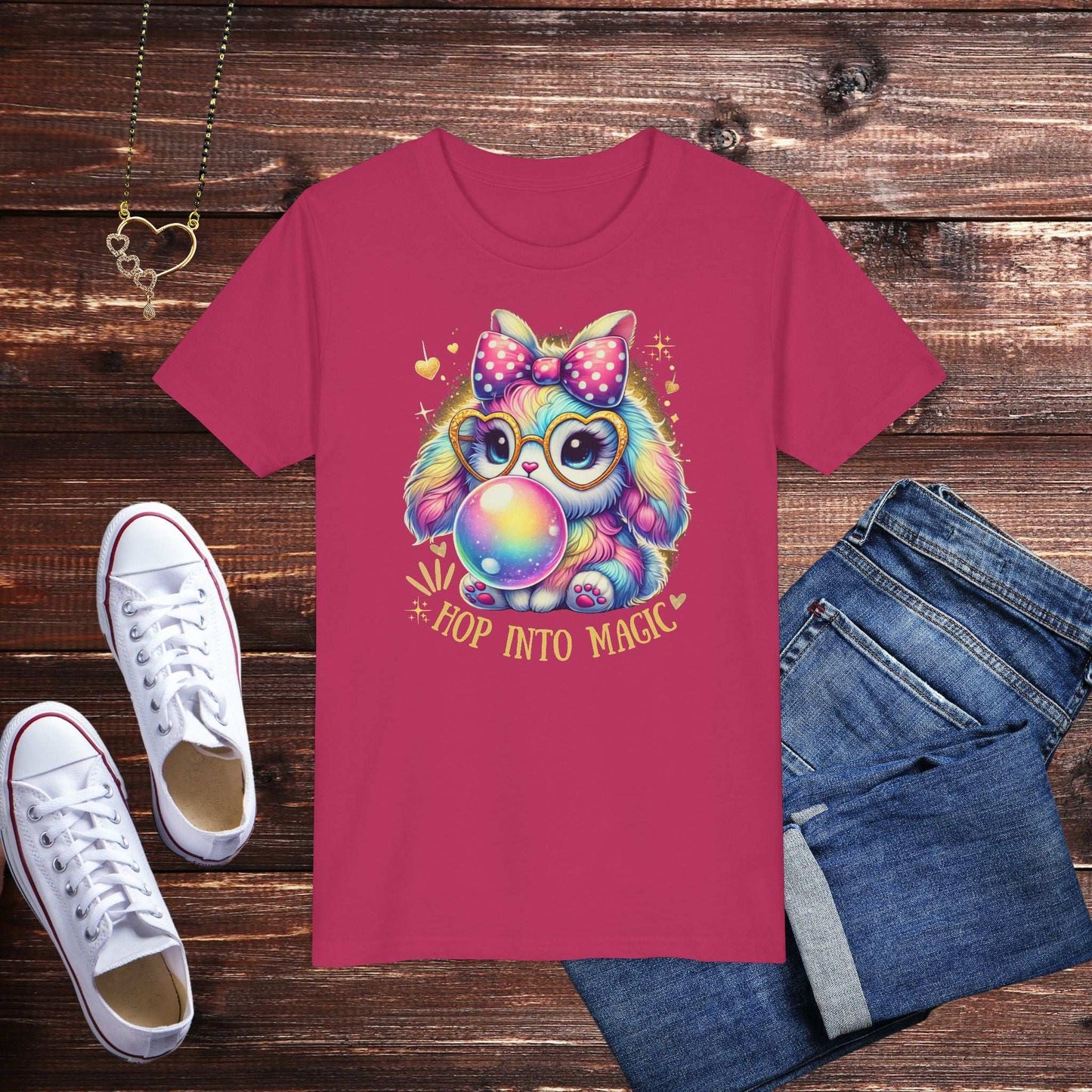 Bunny Bubble Gum Youth T-Shirt - Fairy Dust Tee Shop
