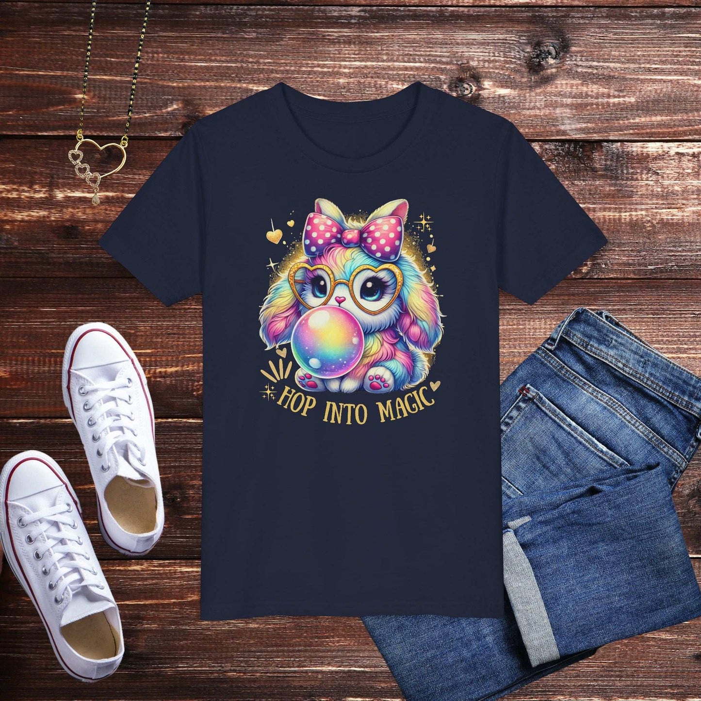 Bunny Bubble Gum Youth T-Shirt - Fairy Dust Tee Shop