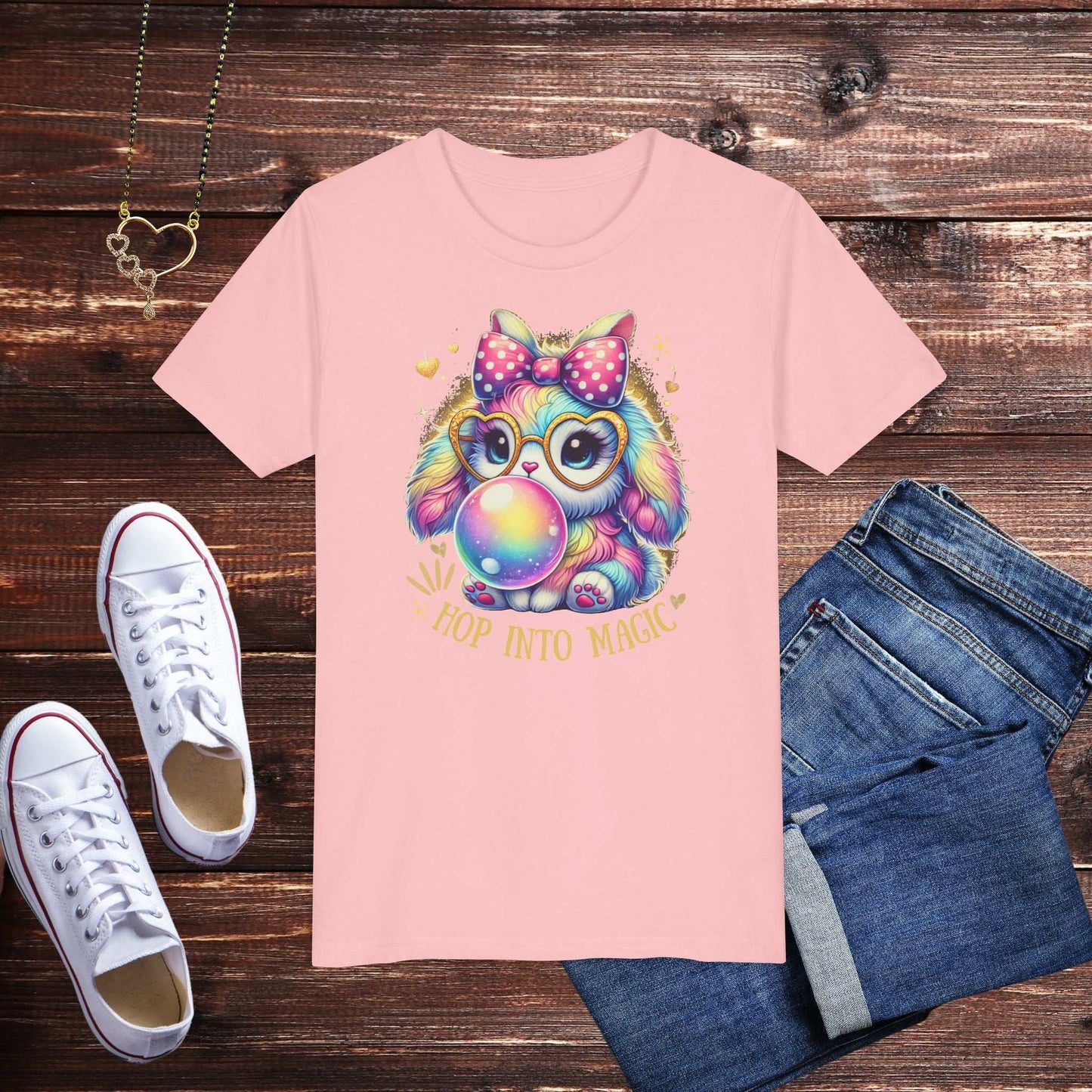 Bunny Bubble Gum Youth T-Shirt - Fairy Dust Tee Shop