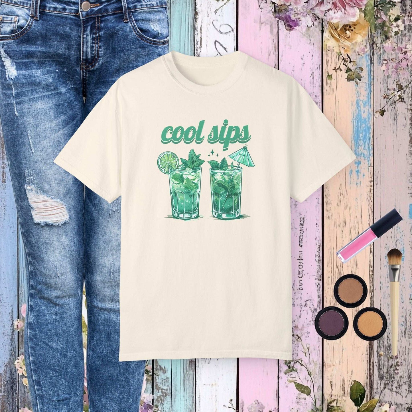 Cool Iced Drinks T-shirt - Ivory / S - T-Shirt