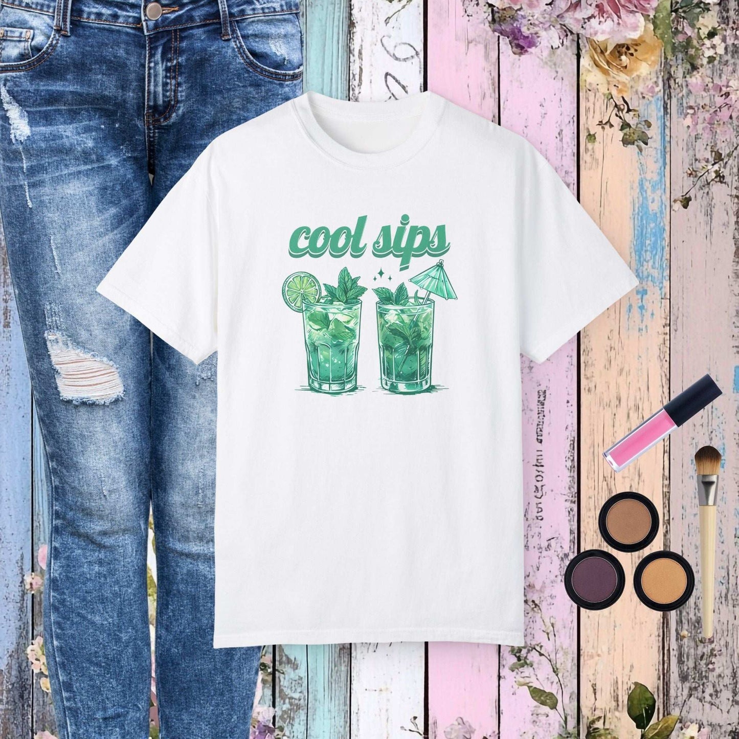 Cool Iced Drinks T-shirt - White / S - T-Shirt