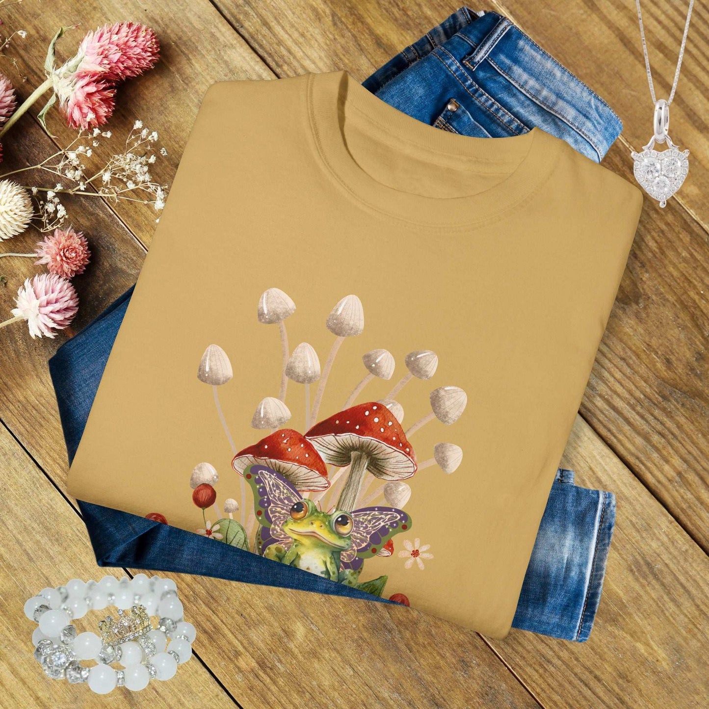 Fairycore Frog & Mushroom T-Shirt - Fairy Dust Tee Shop