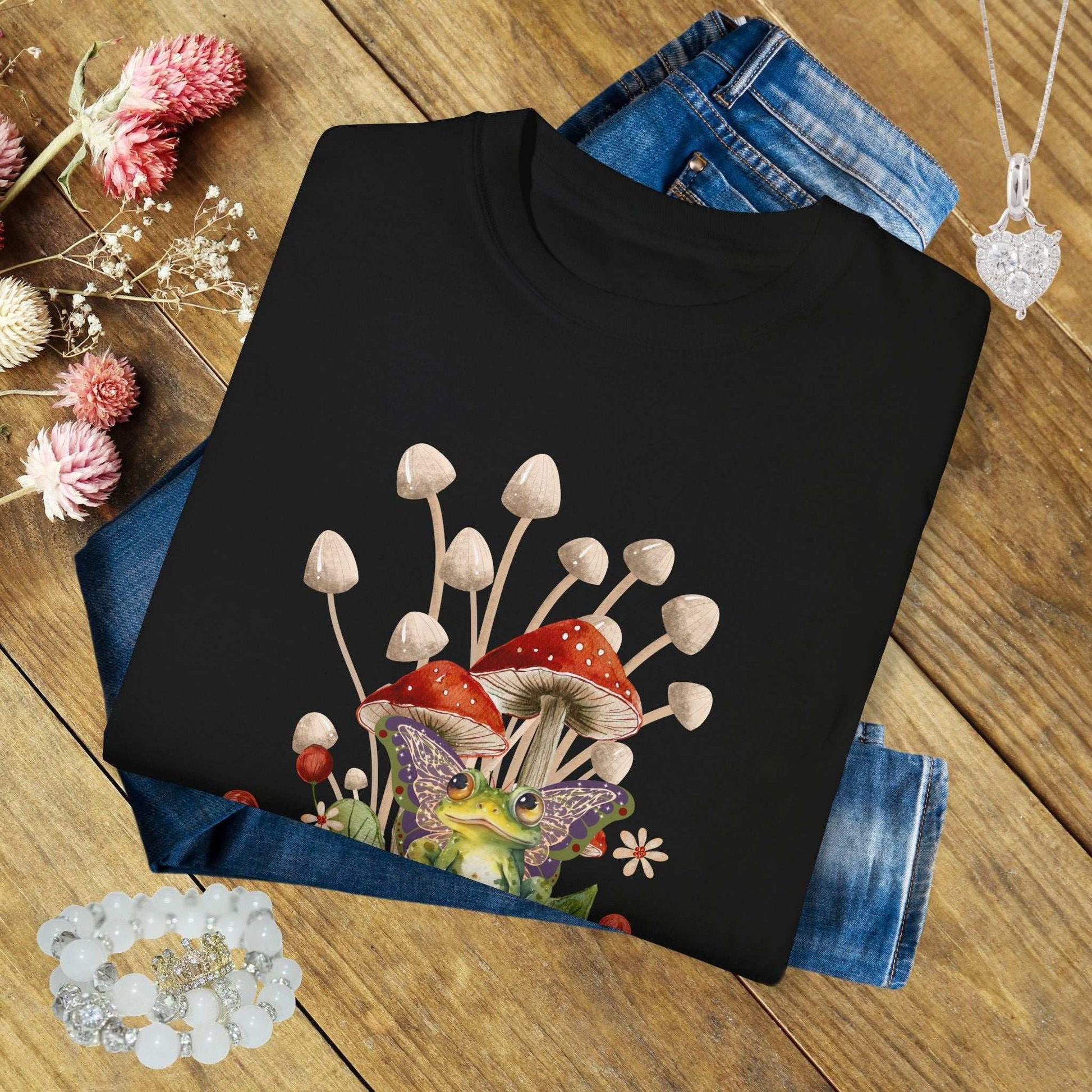 Fairycore Frog & Mushroom T-Shirt - Fairy Dust Tee Shop