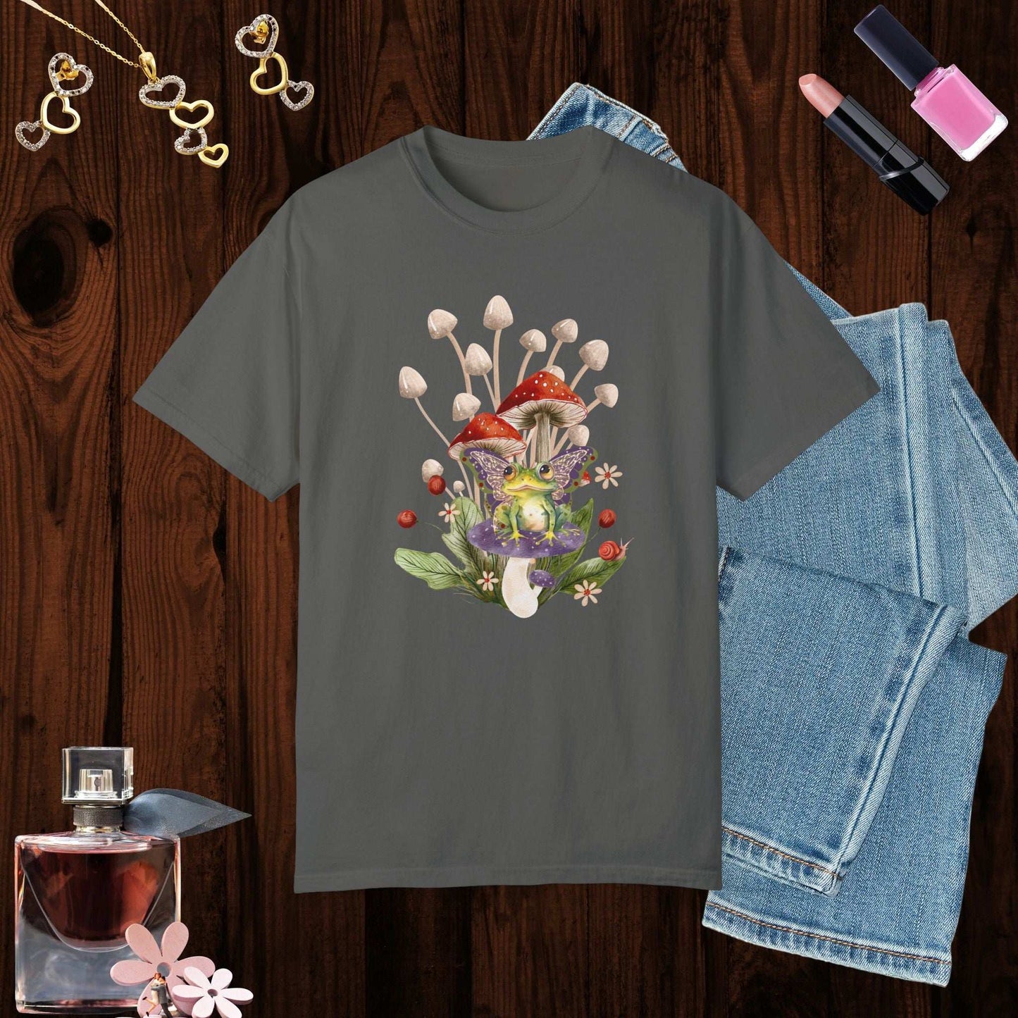 Fairycore Frog & Mushroom T-Shirt - Fairy Dust Tee Shop