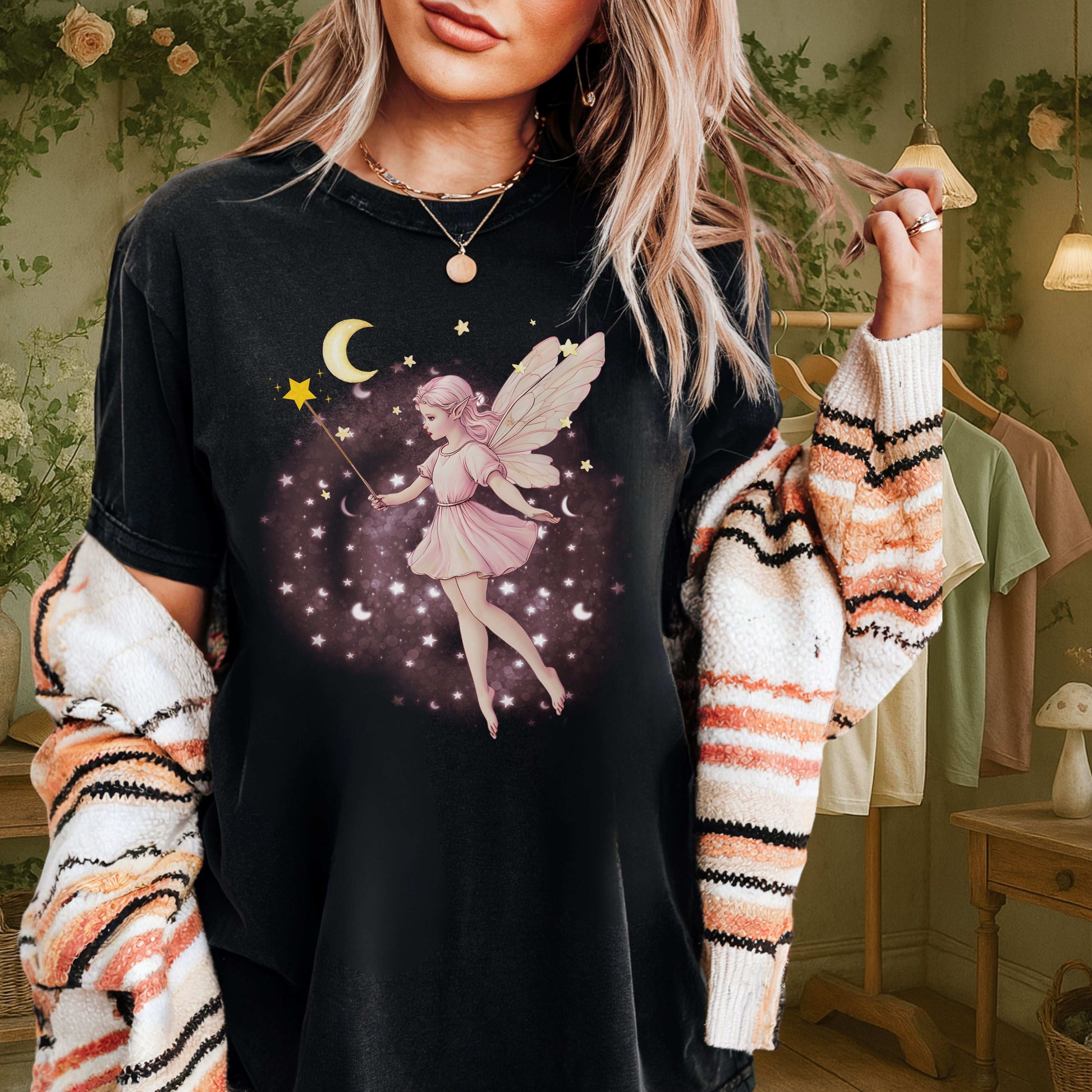 Fairycore Moon Fairy T-Shirt - T-Shirt