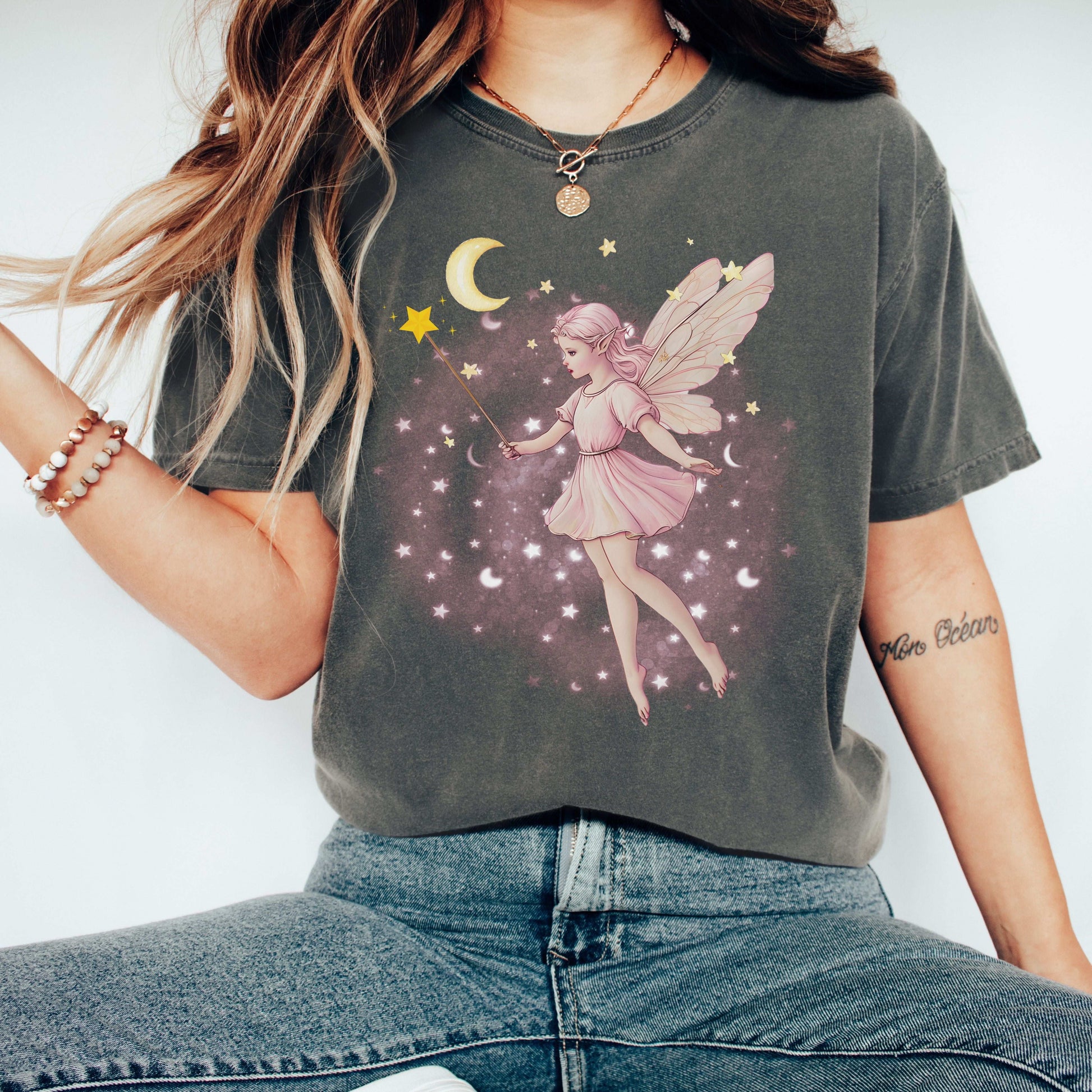 Fairycore Moon Fairy T-Shirt - T-Shirt