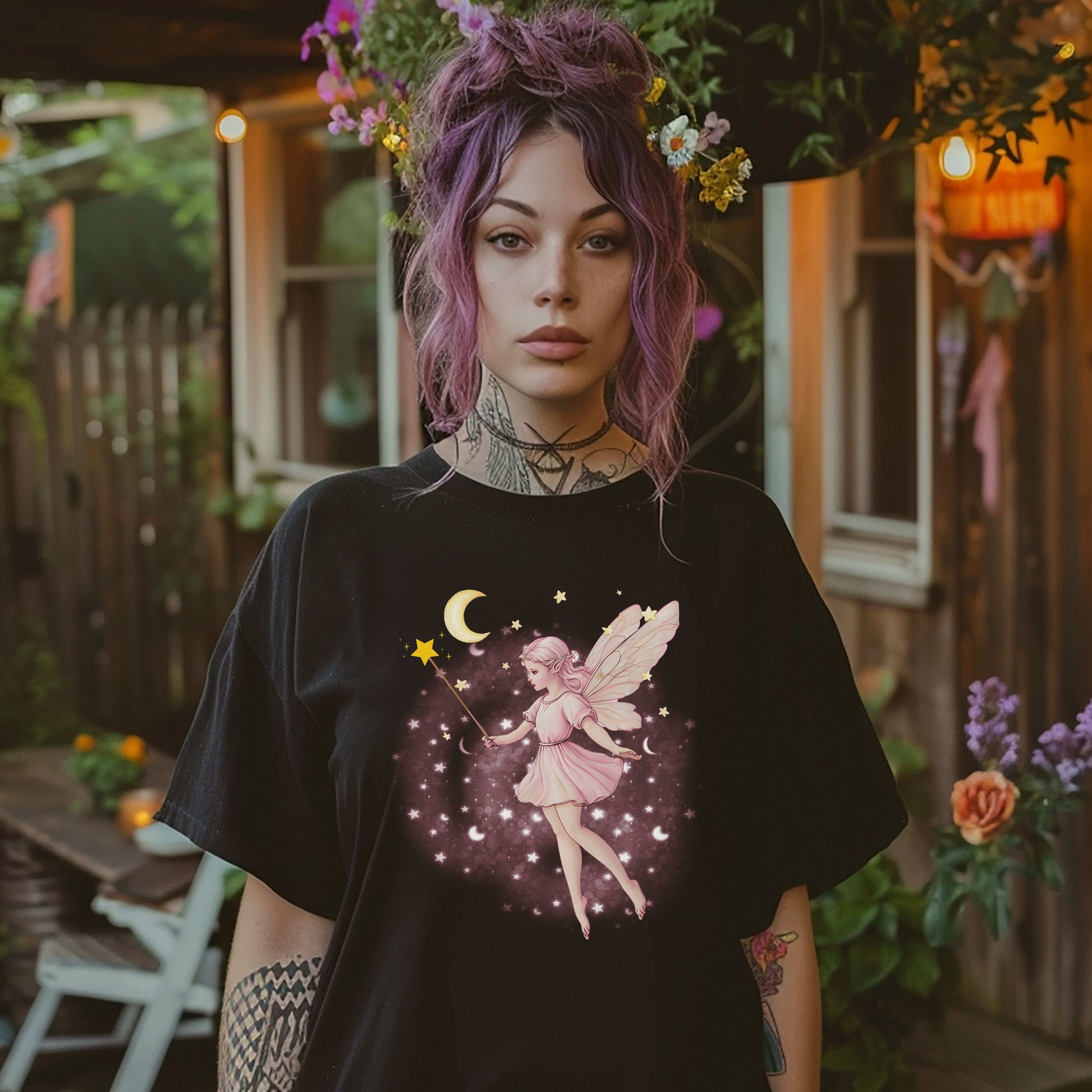 Fairycore Moon Fairy T-Shirt - T-Shirt