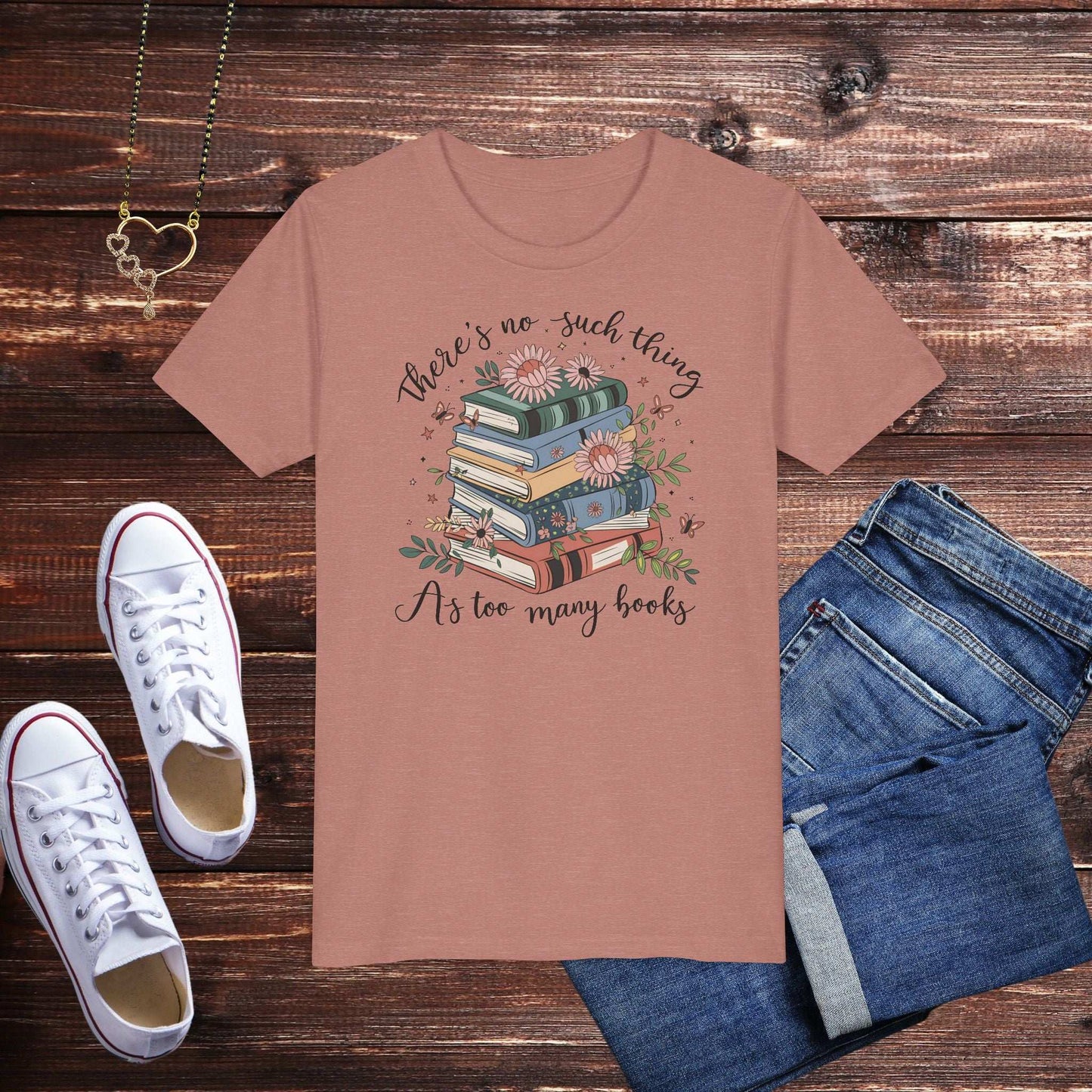 Floral Bookish Youth T-shirt - Fairy Dust Tee Shop