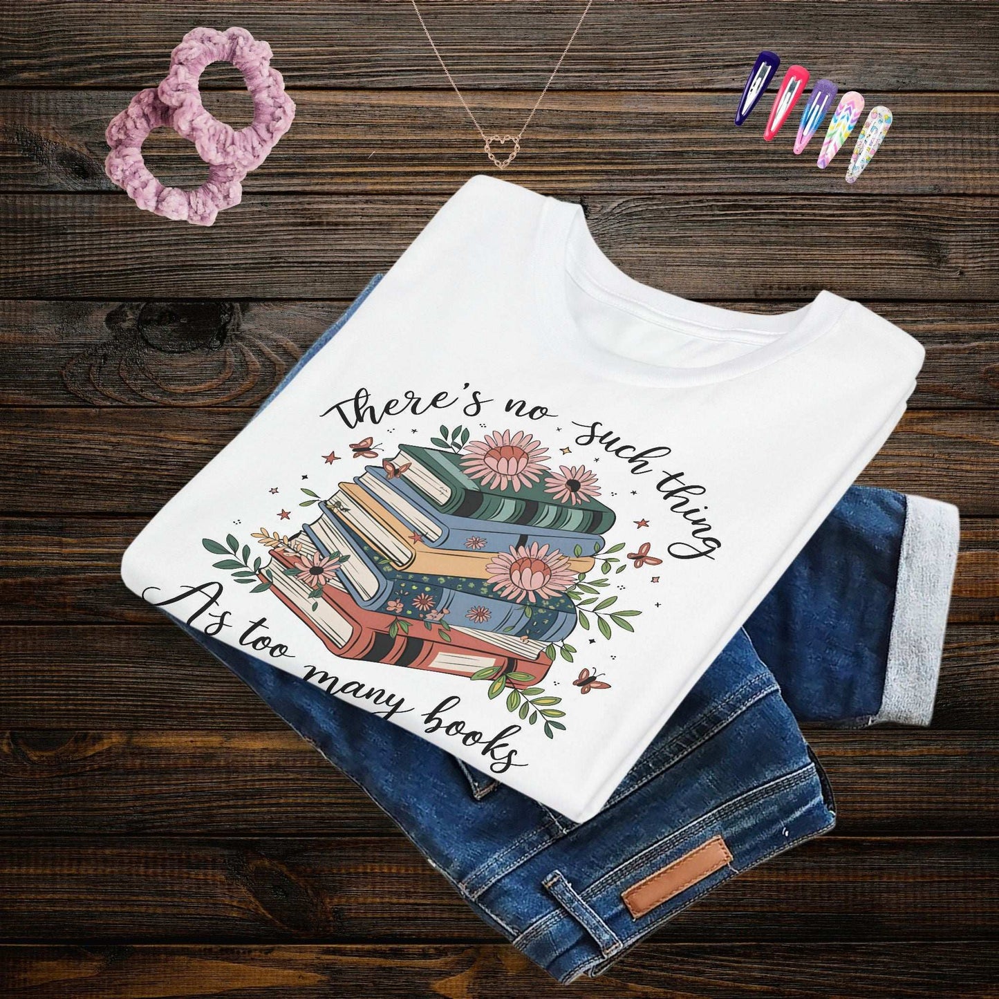 Floral Bookish Youth T-shirt - Fairy Dust Tee Shop