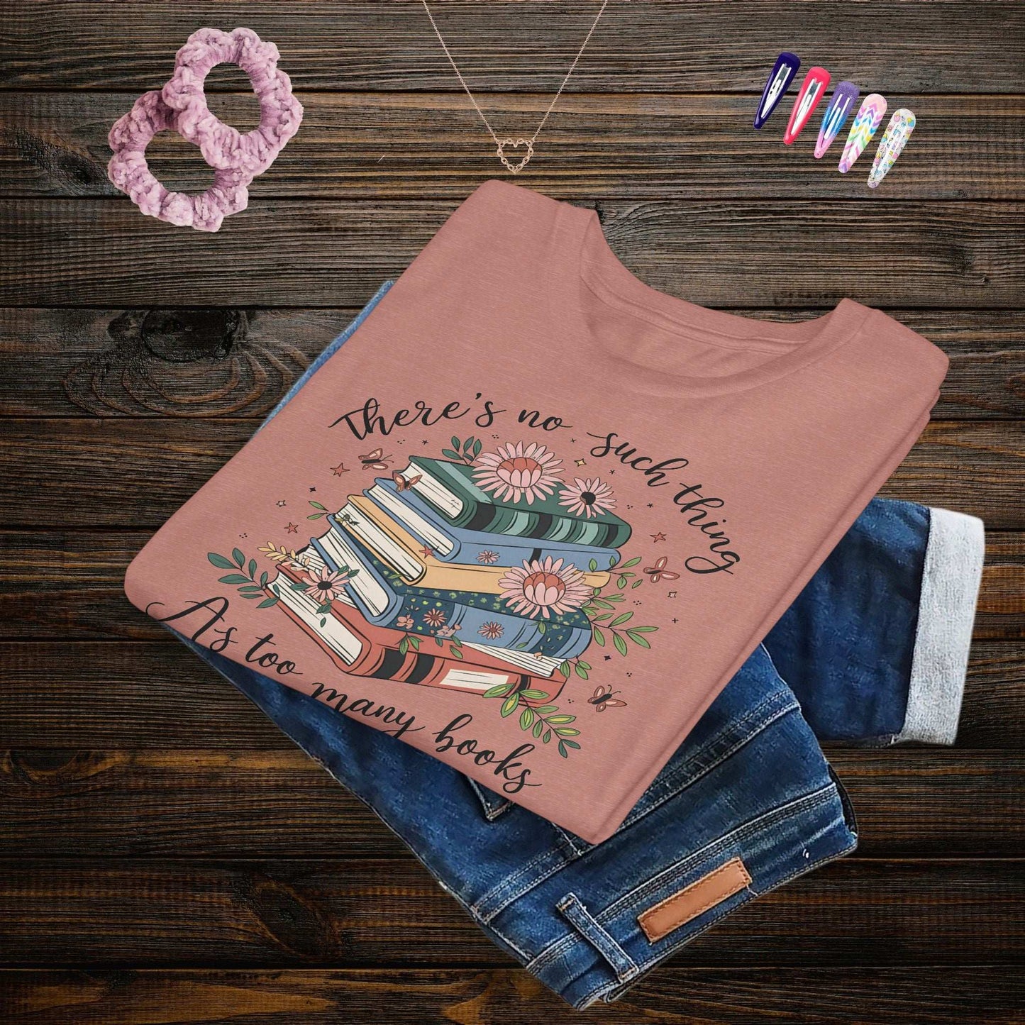 Floral Bookish Youth T-shirt - Fairy Dust Tee Shop