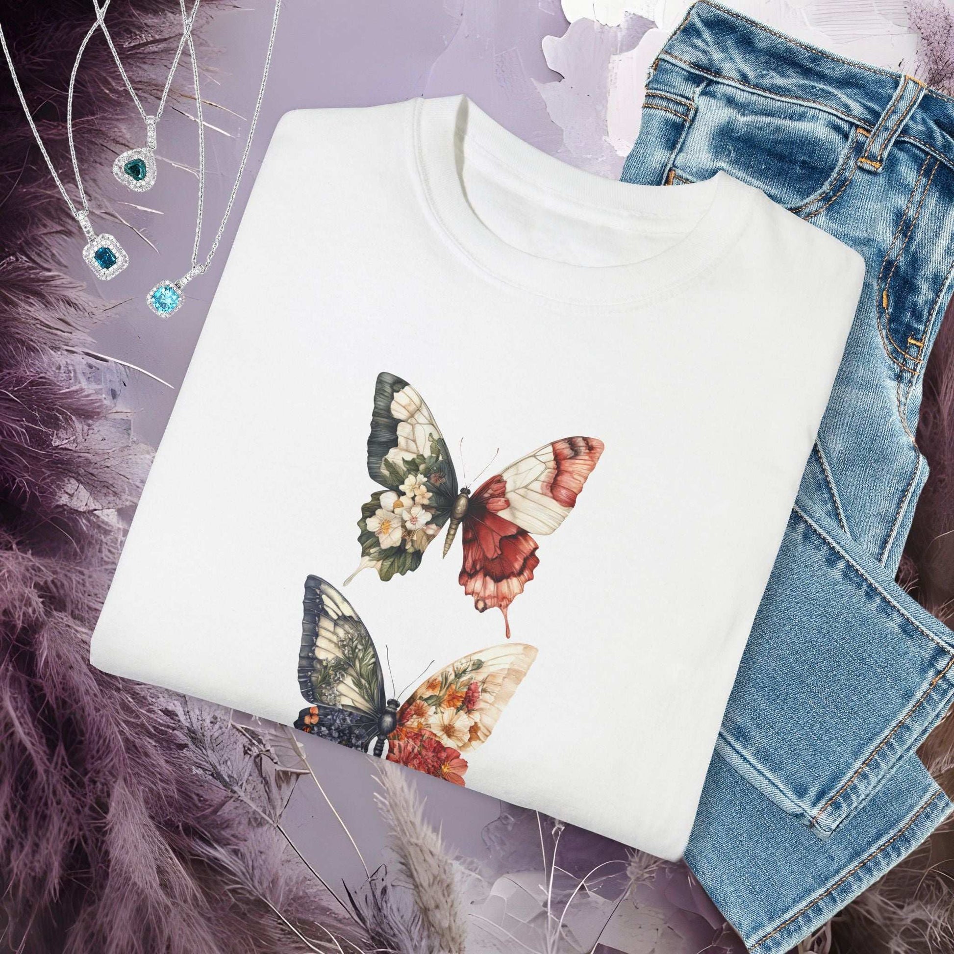 Floral Butterfly T-Shirt - Fairy Dust Tee Shop