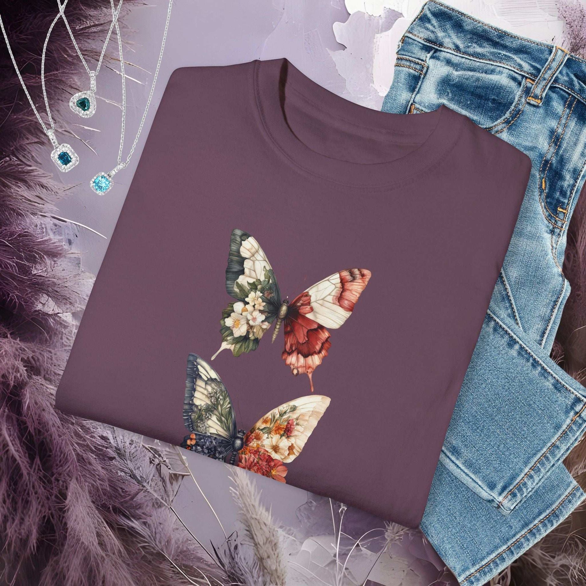 Floral Butterfly T-Shirt - Fairy Dust Tee Shop