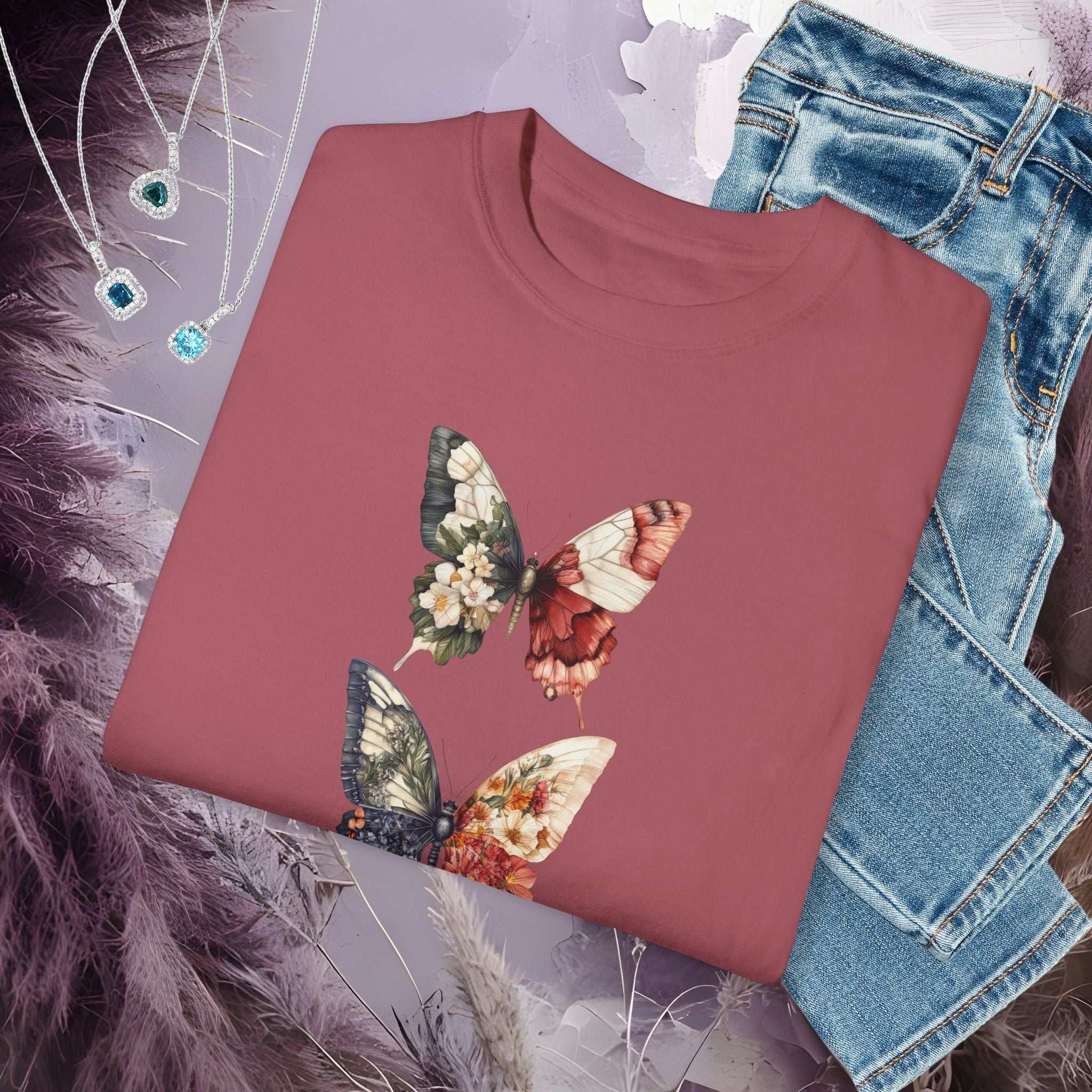 Floral Butterfly T-Shirt - Fairy Dust Tee Shop