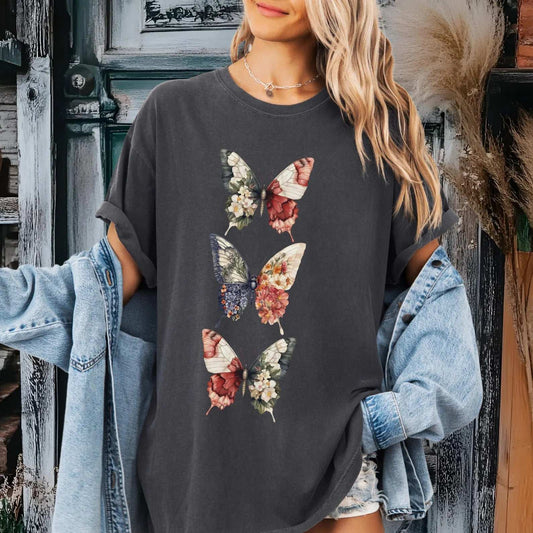 Floral Butterfly T-Shirt - Fairy Dust Tee Shop