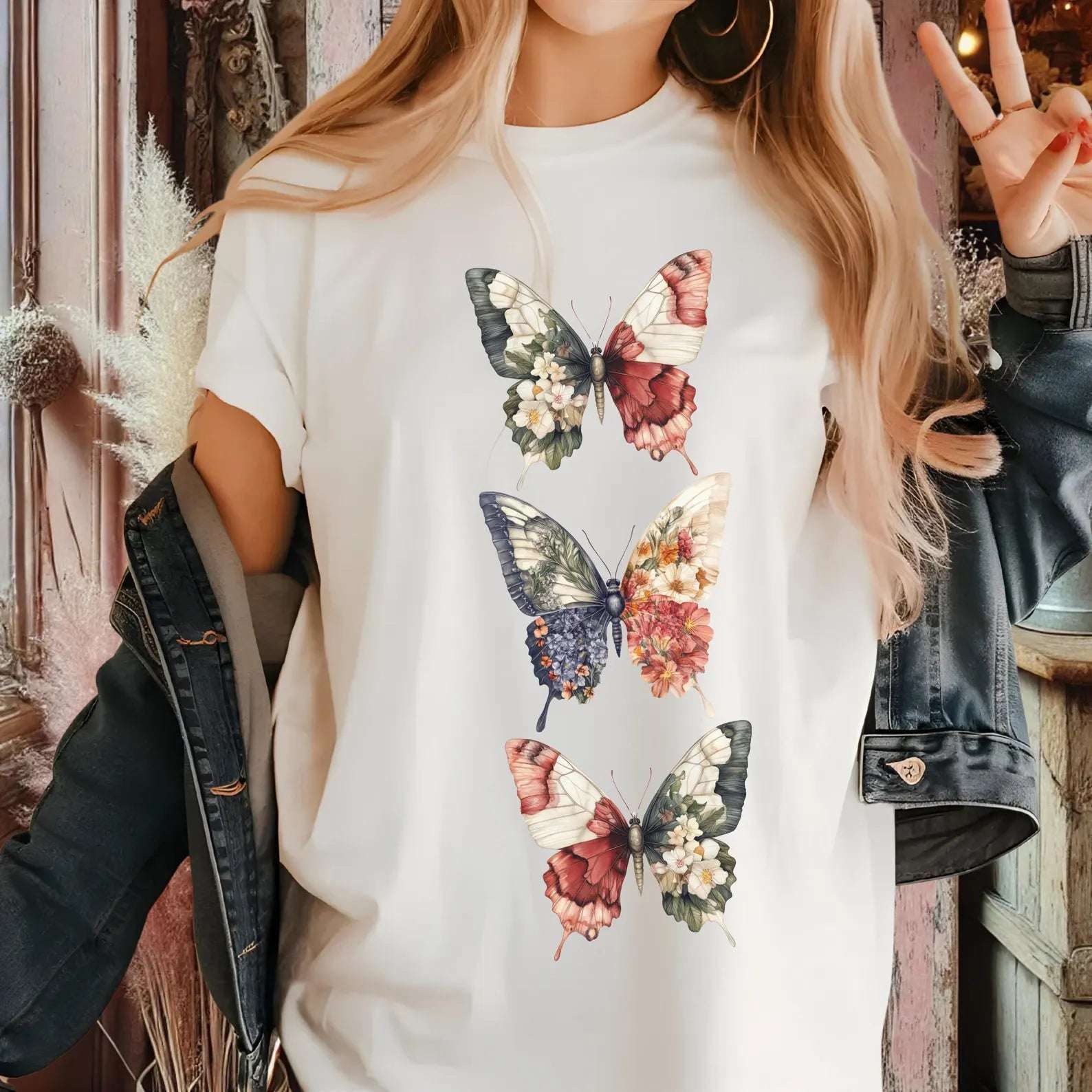 Floral Butterfly T-Shirt