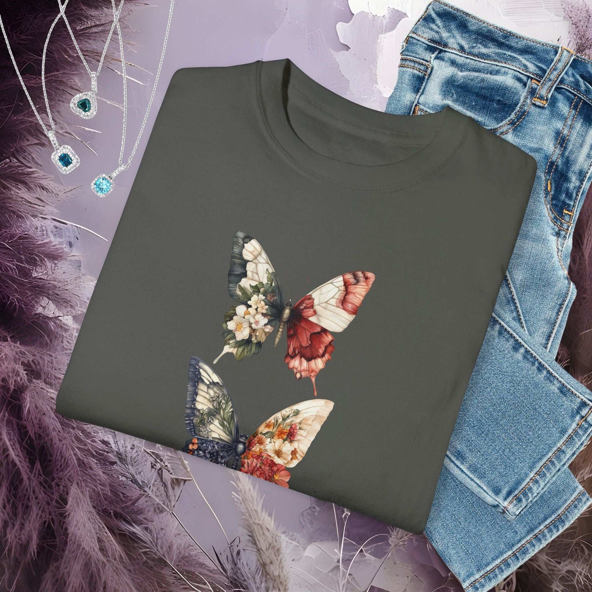 Floral Butterfly T-Shirt - Fairy Dust Tee Shop