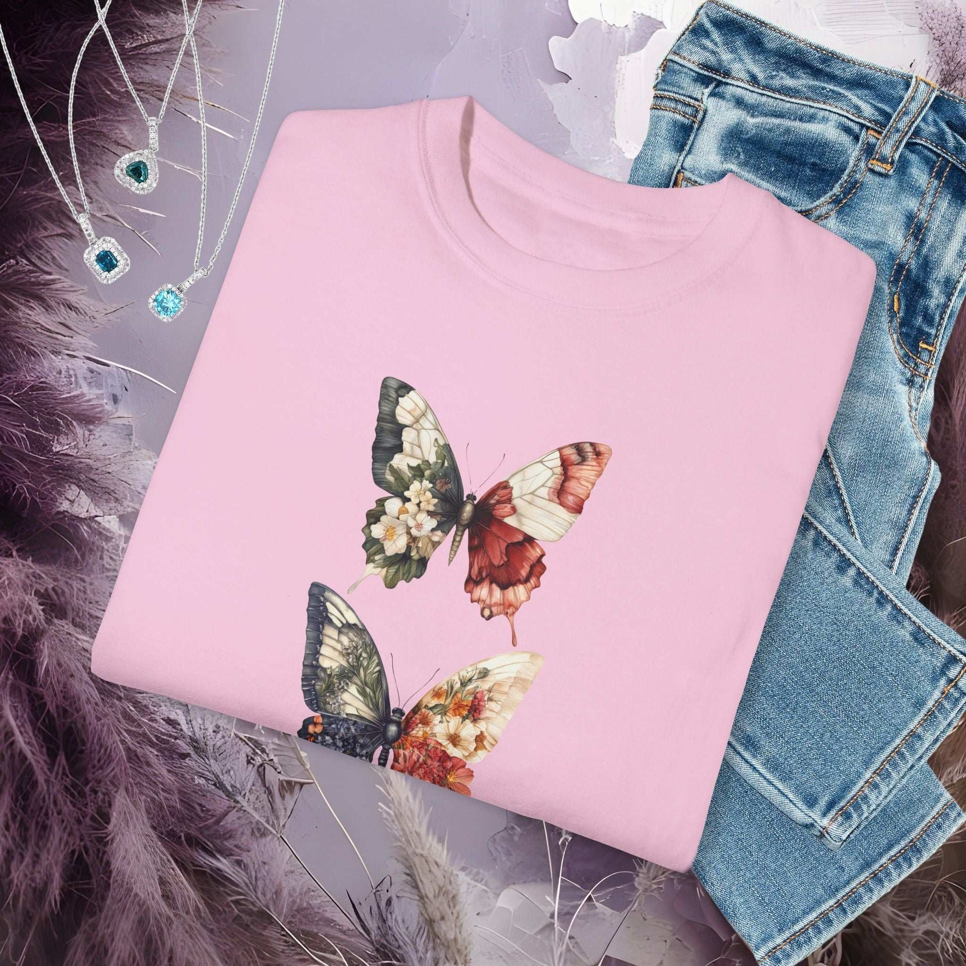 Floral Butterfly T-Shirt - Fairy Dust Tee Shop