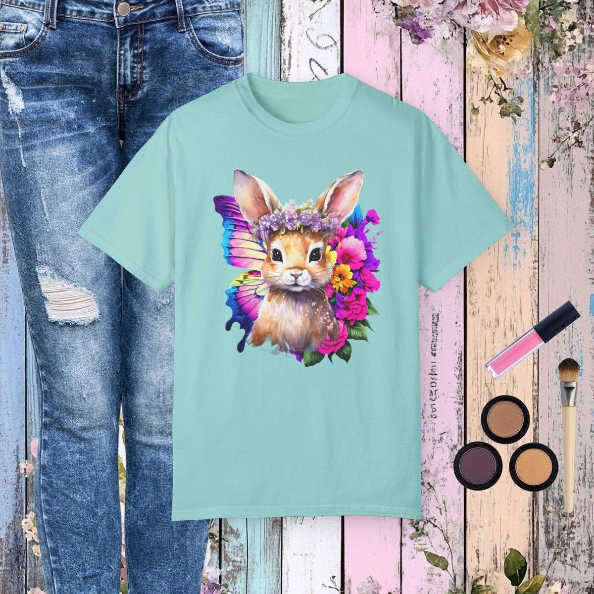 Floral Rabbit T-shirt - T-Shirt