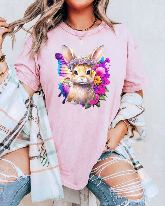 Floral Rabbit T-shirt - T-Shirt