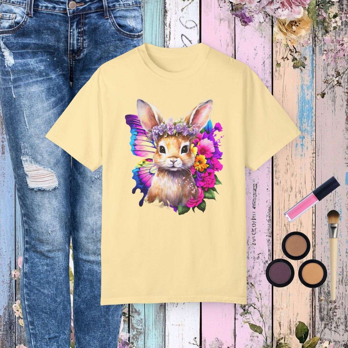 Floral Rabbit T-shirt - T-Shirt