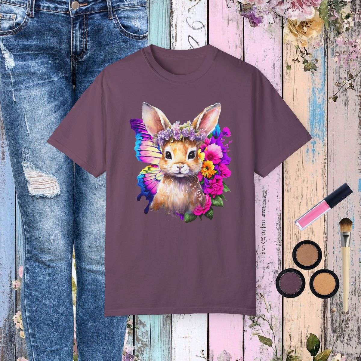Floral Rabbit T-shirt - T-Shirt
