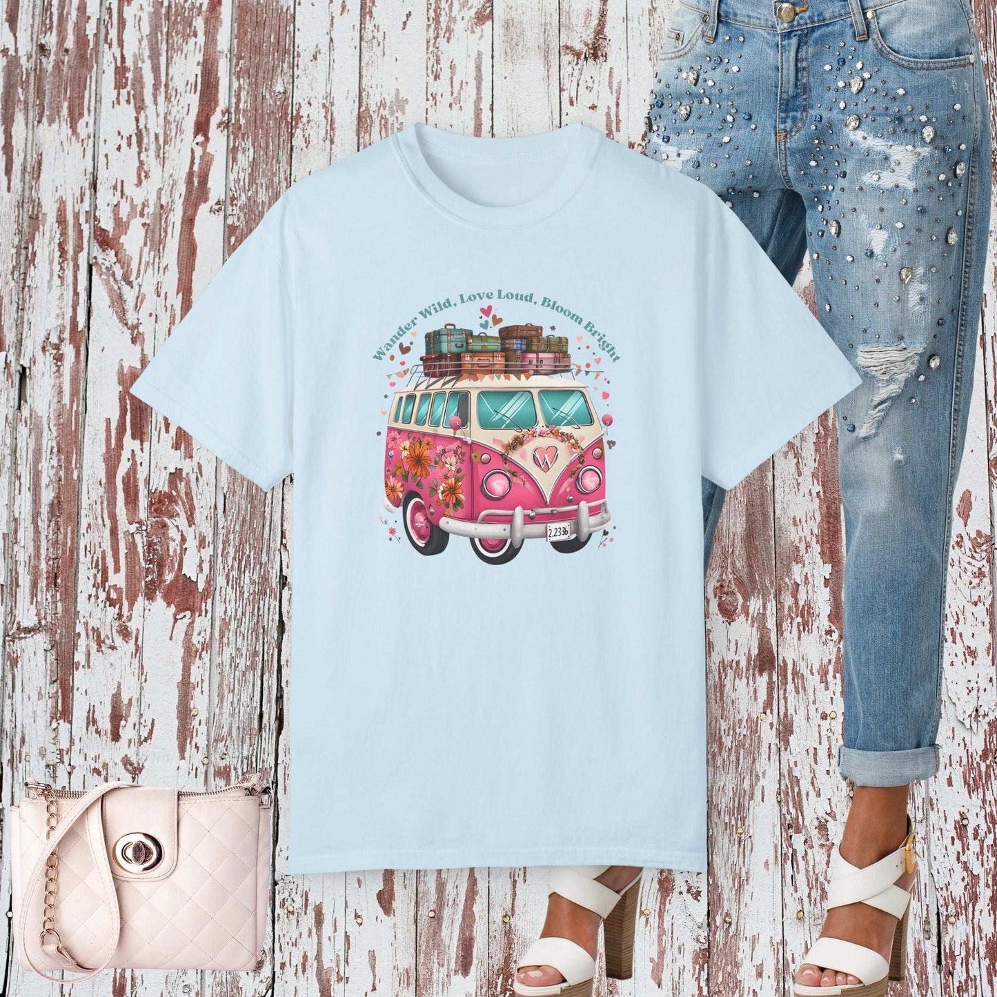 Floral Van T-Shirt - Chambray / S - T-Shirt
