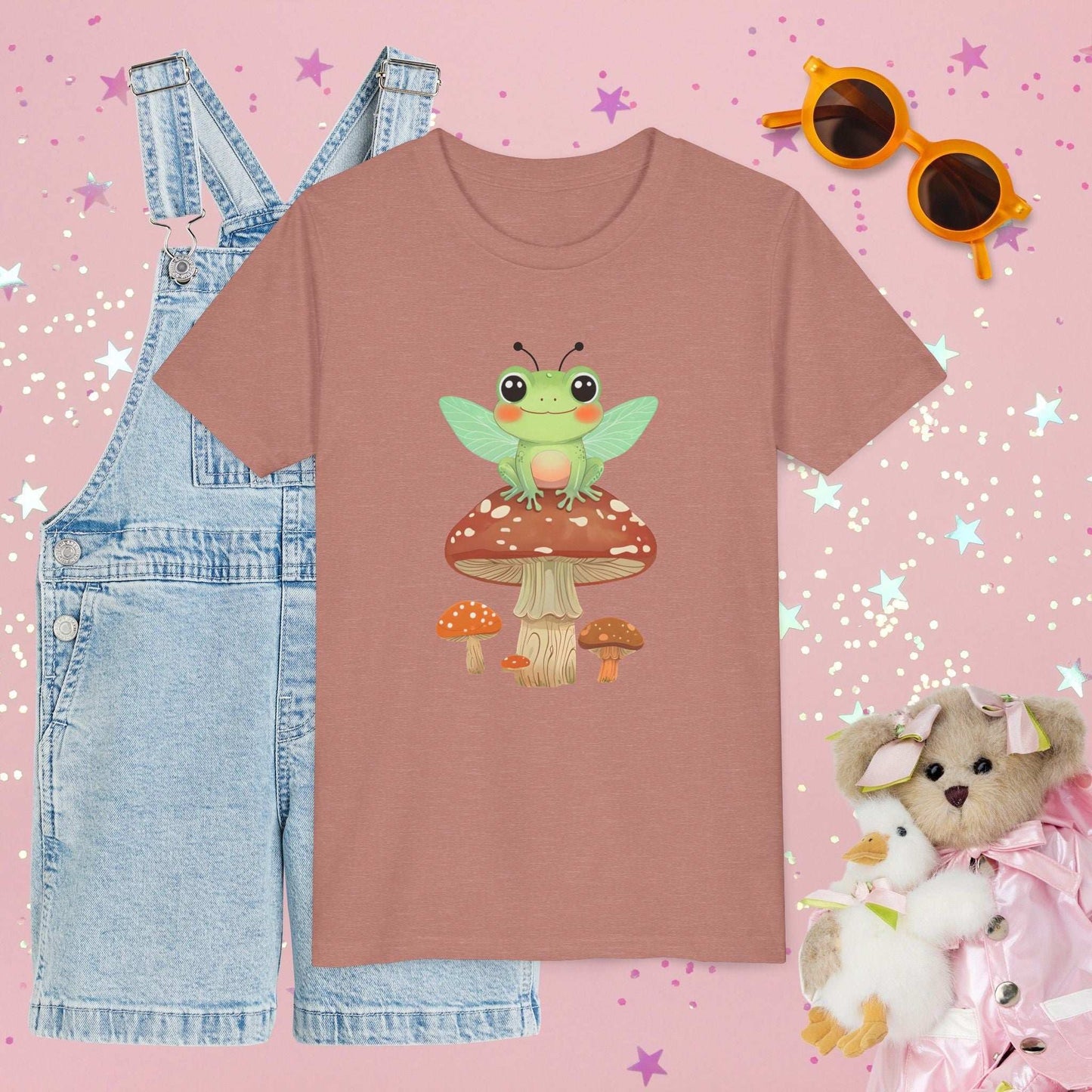 Frog Fairy T-shirt - S / Heather Mauve - Kids clothes