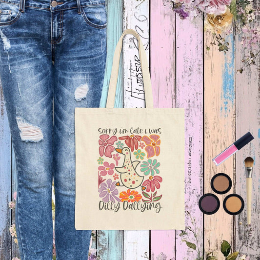 Goose Floral Tote Bag - Fairy Dust Tee Shop
