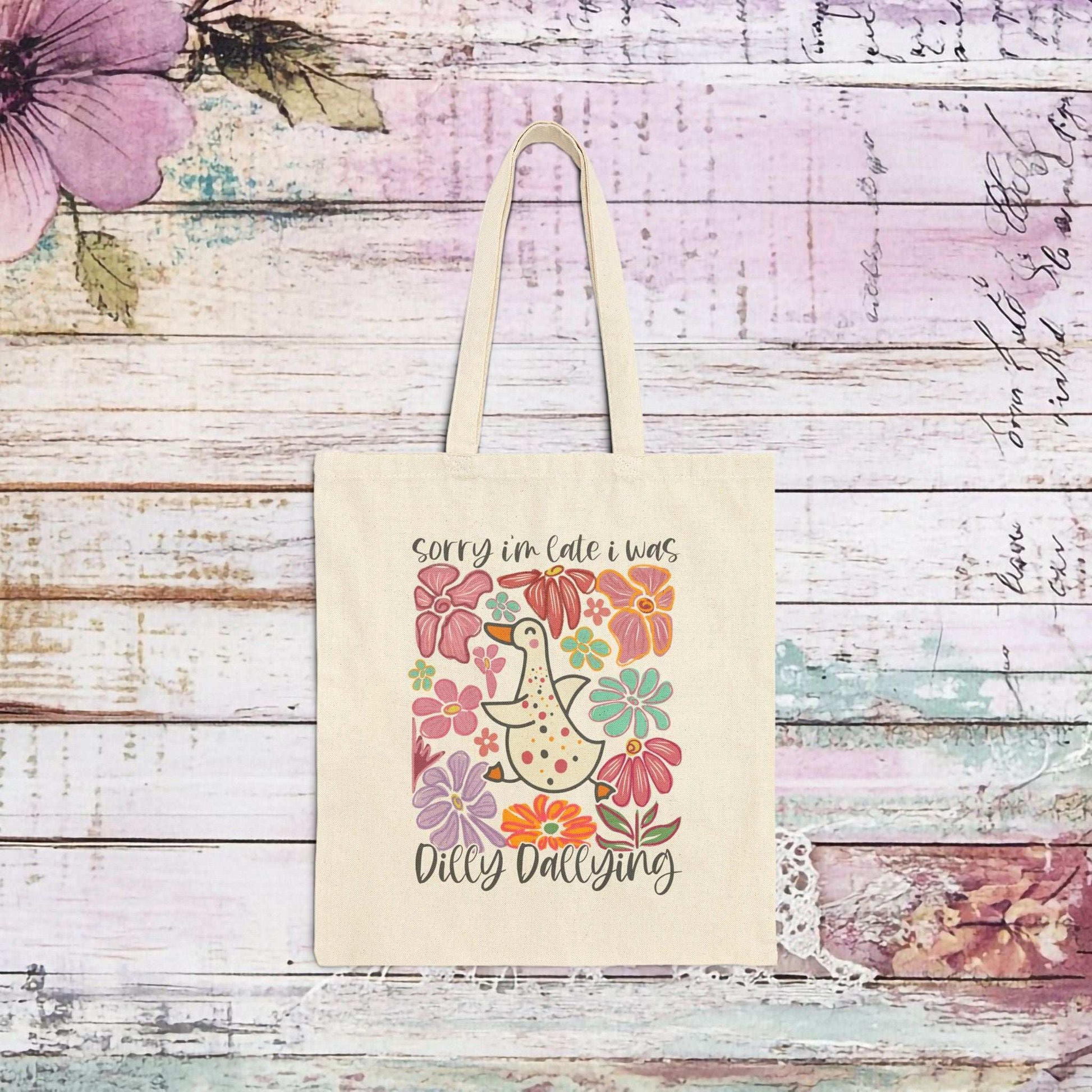 Goose Floral Tote Bag - Fairy Dust Tee Shop