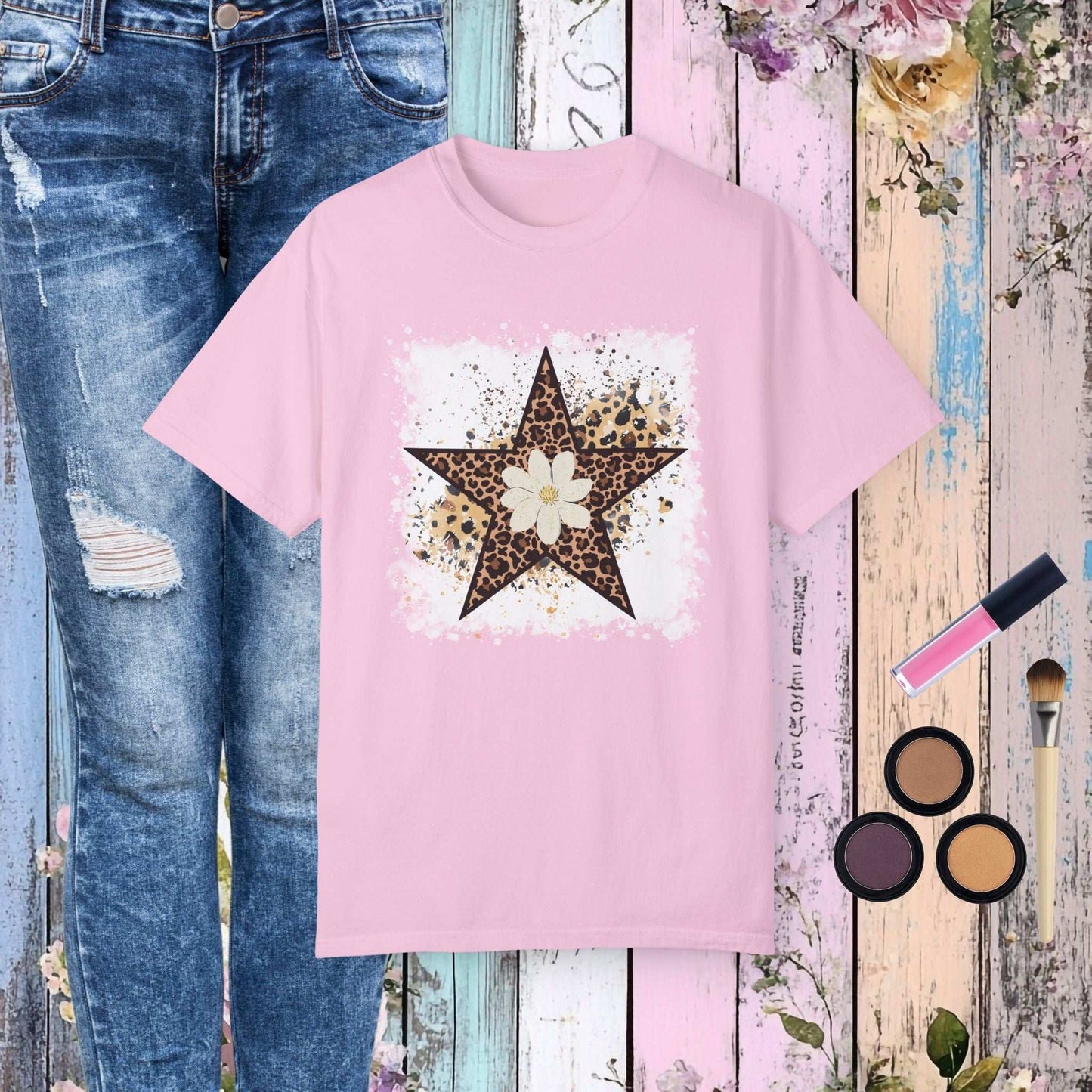 Leopard Star T-Shirt - Blossom / S - T-Shirt
