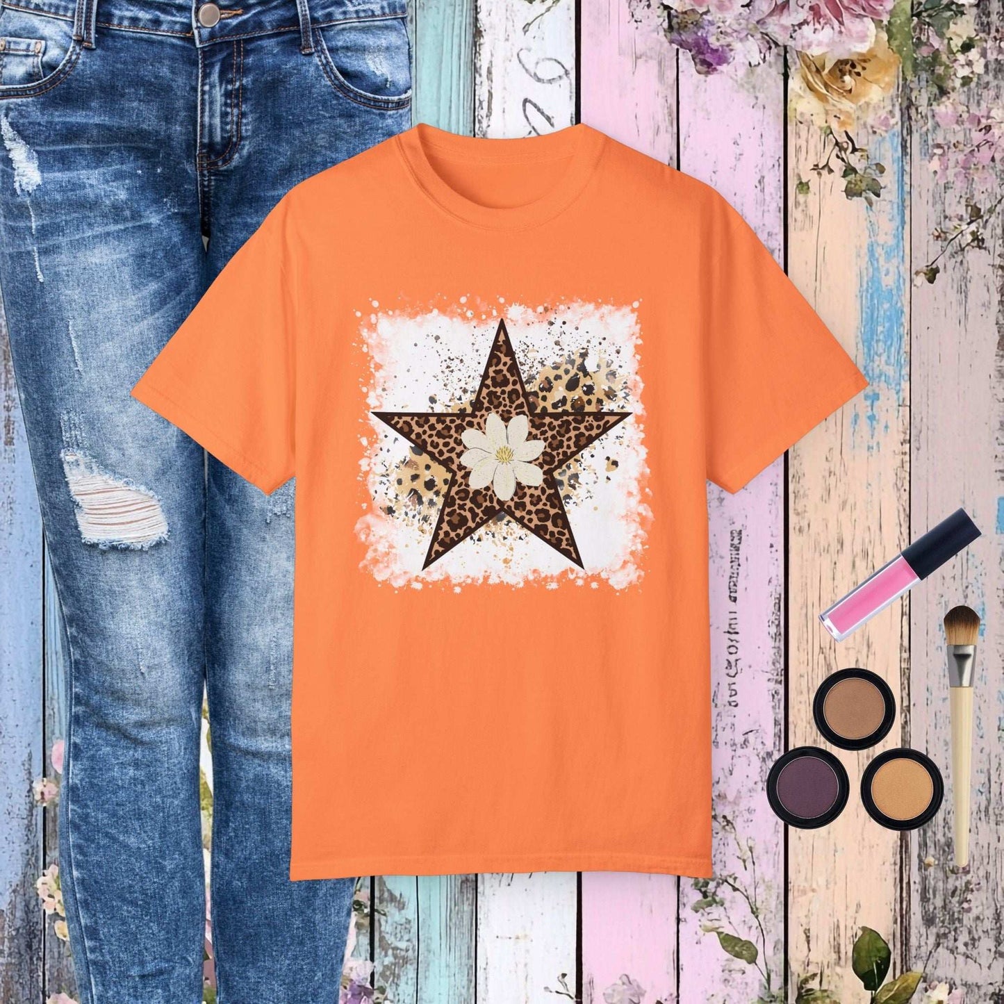 Leopard Star T-Shirt - Melon / S - T-Shirt