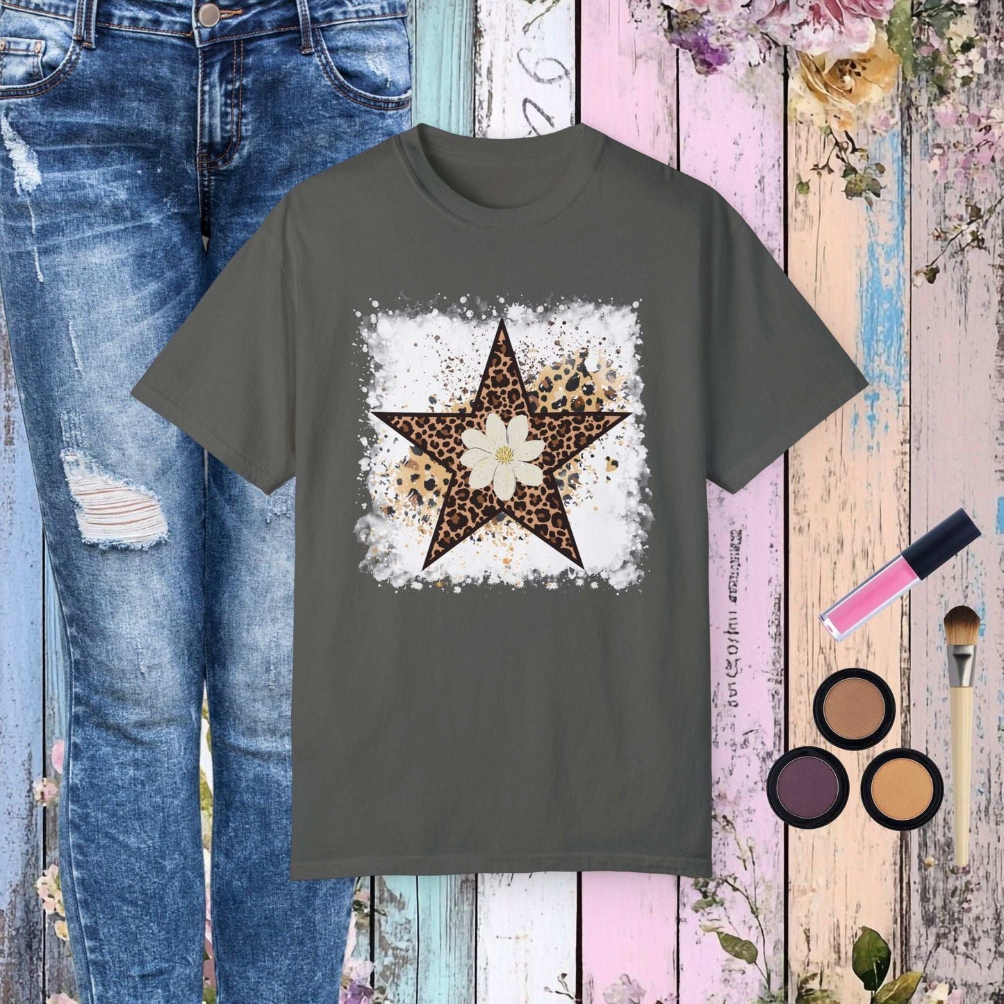 Leopard Star T-Shirt - Pepper / S - T-Shirt