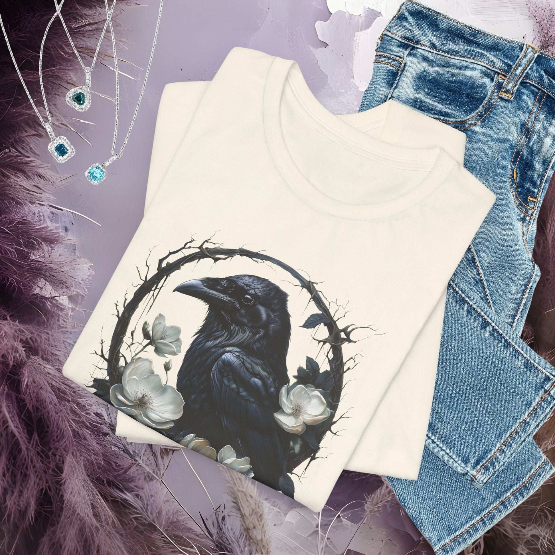 Moonflower Raven T-shirt - Fairy Dust Tee Shop