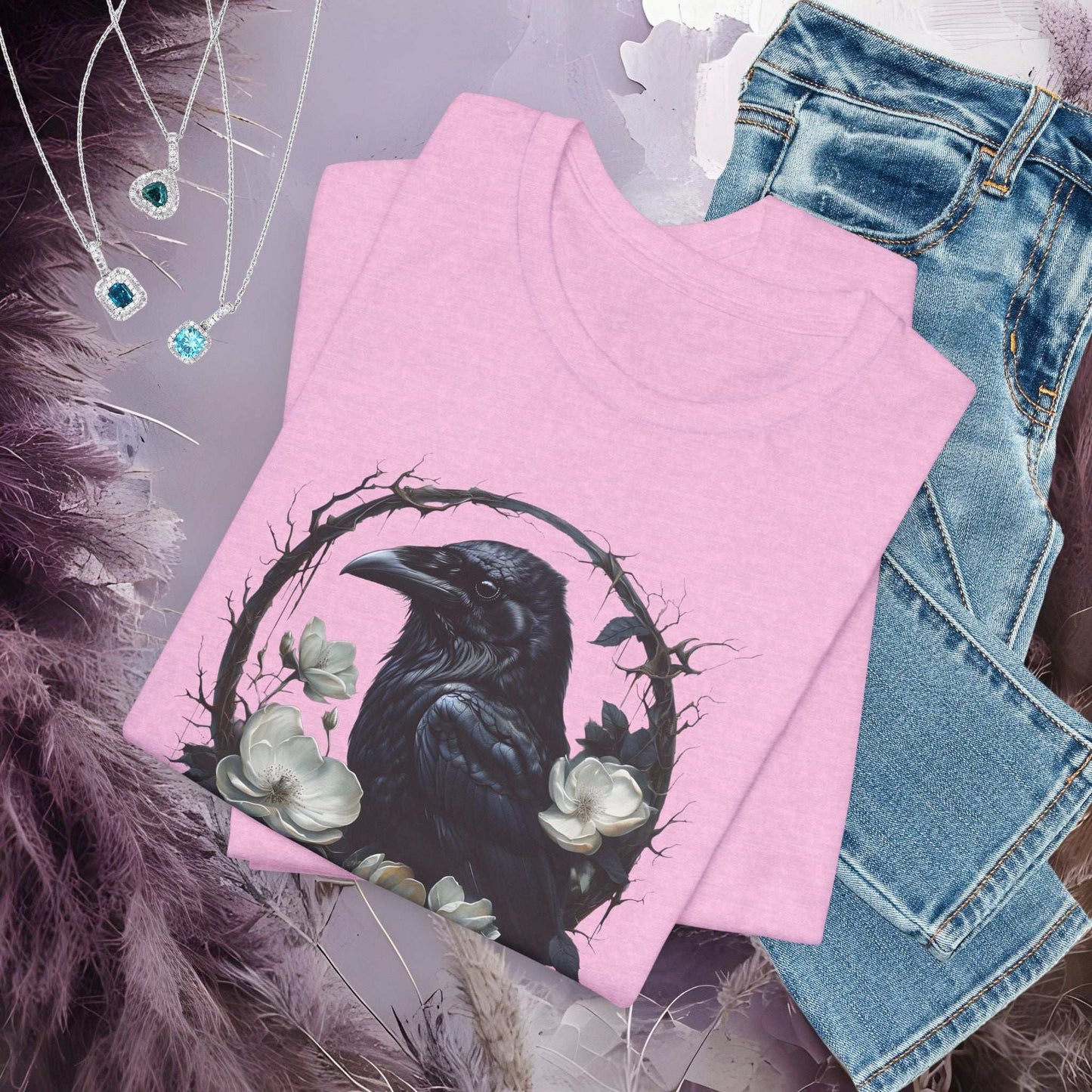 Moonflower Raven T-shirt - Fairy Dust Tee Shop