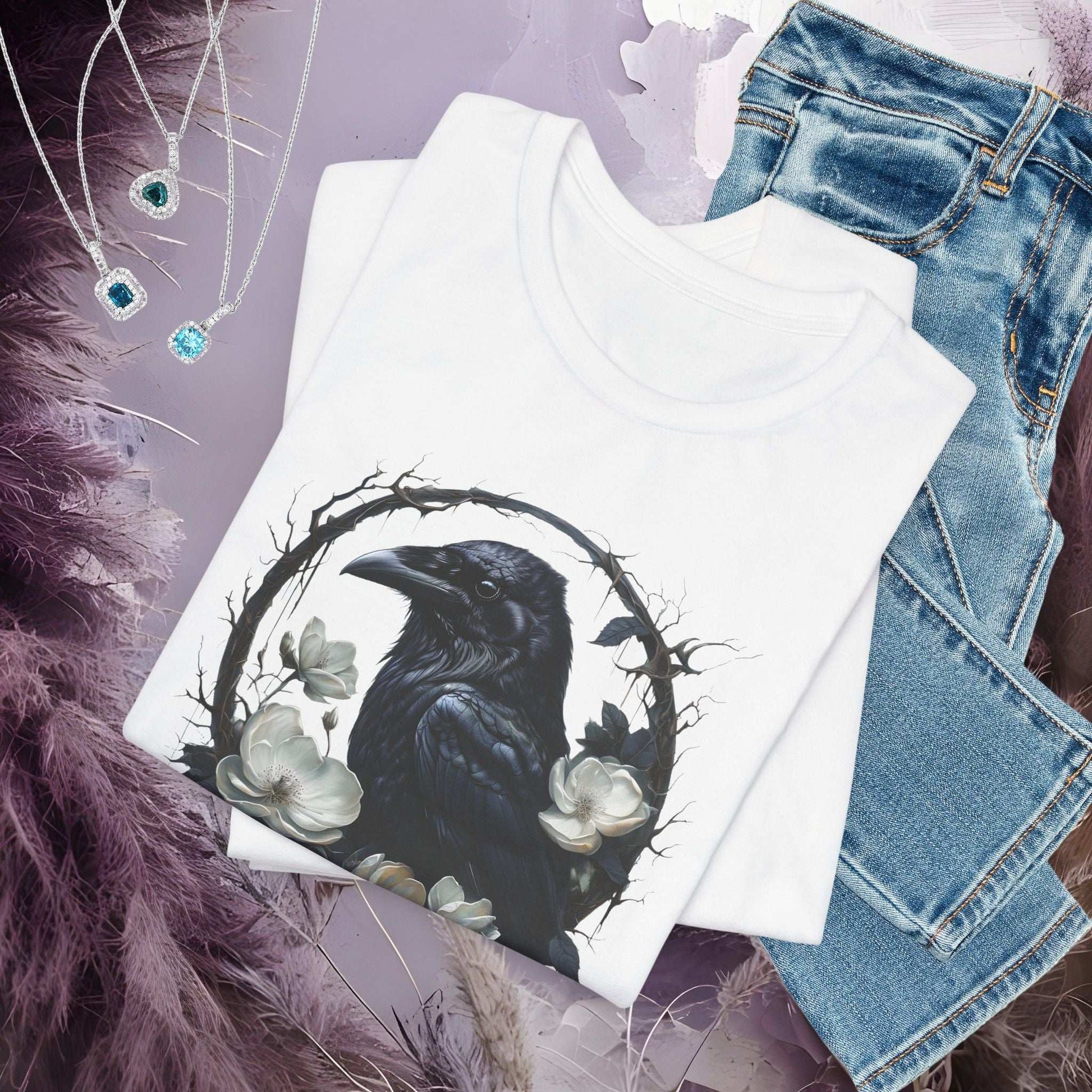 Moonflower Raven T-shirt - Fairy Dust Tee Shop