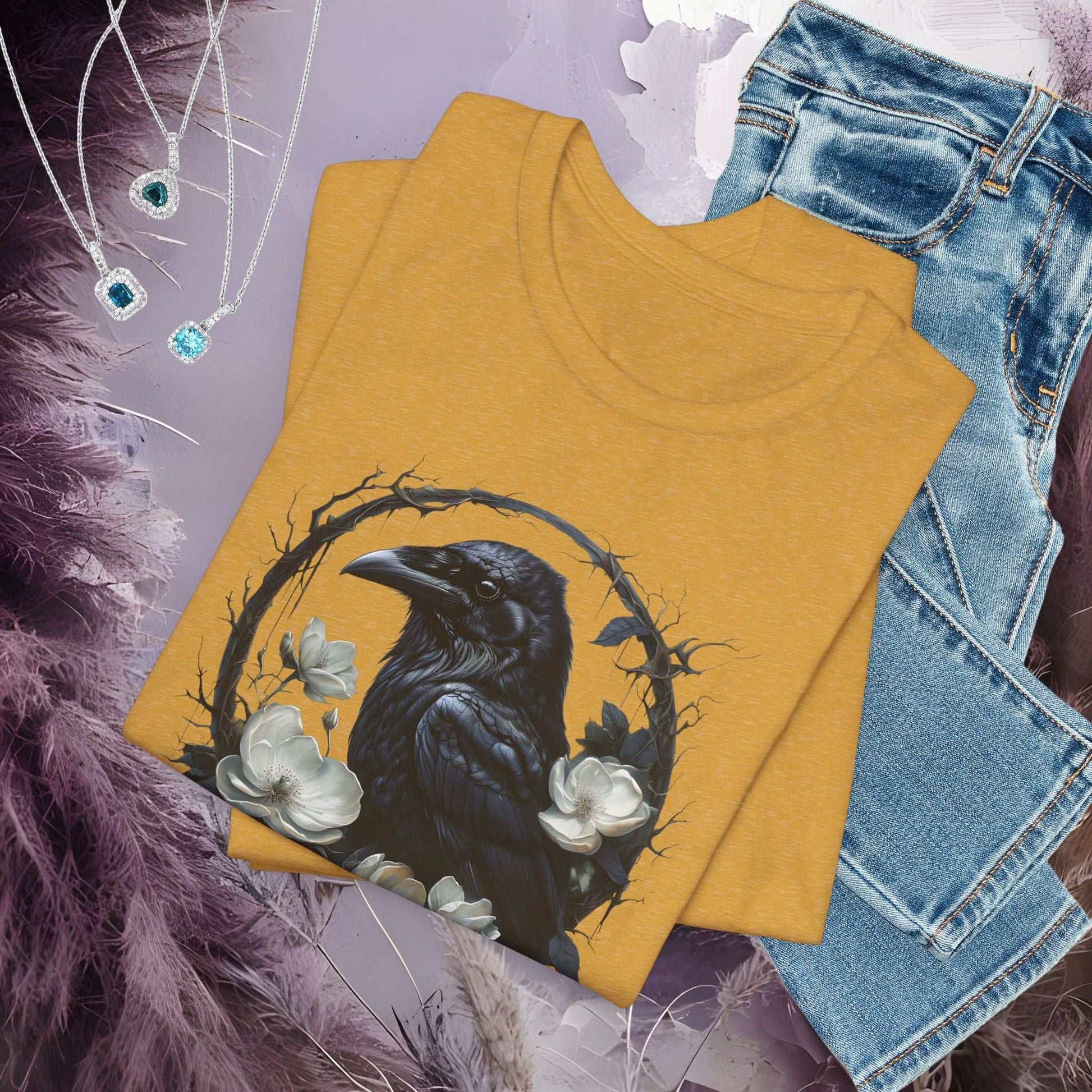 Moonflower Raven T-shirt - Fairy Dust Tee Shop