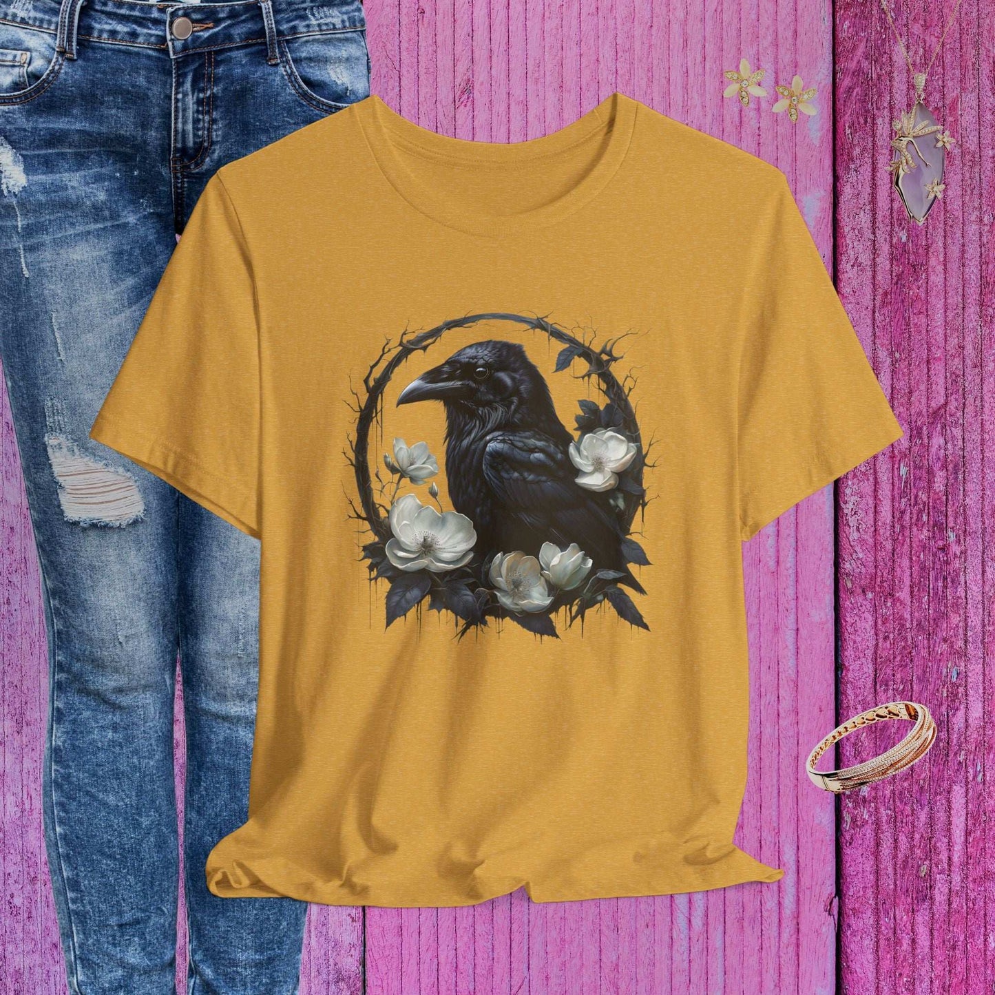 Moonflower Raven T-shirt - Fairy Dust Tee Shop