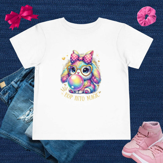 Rainbow Bunny Bubble Gum Toddler T-shirt - Fairy Dust Tee Shop